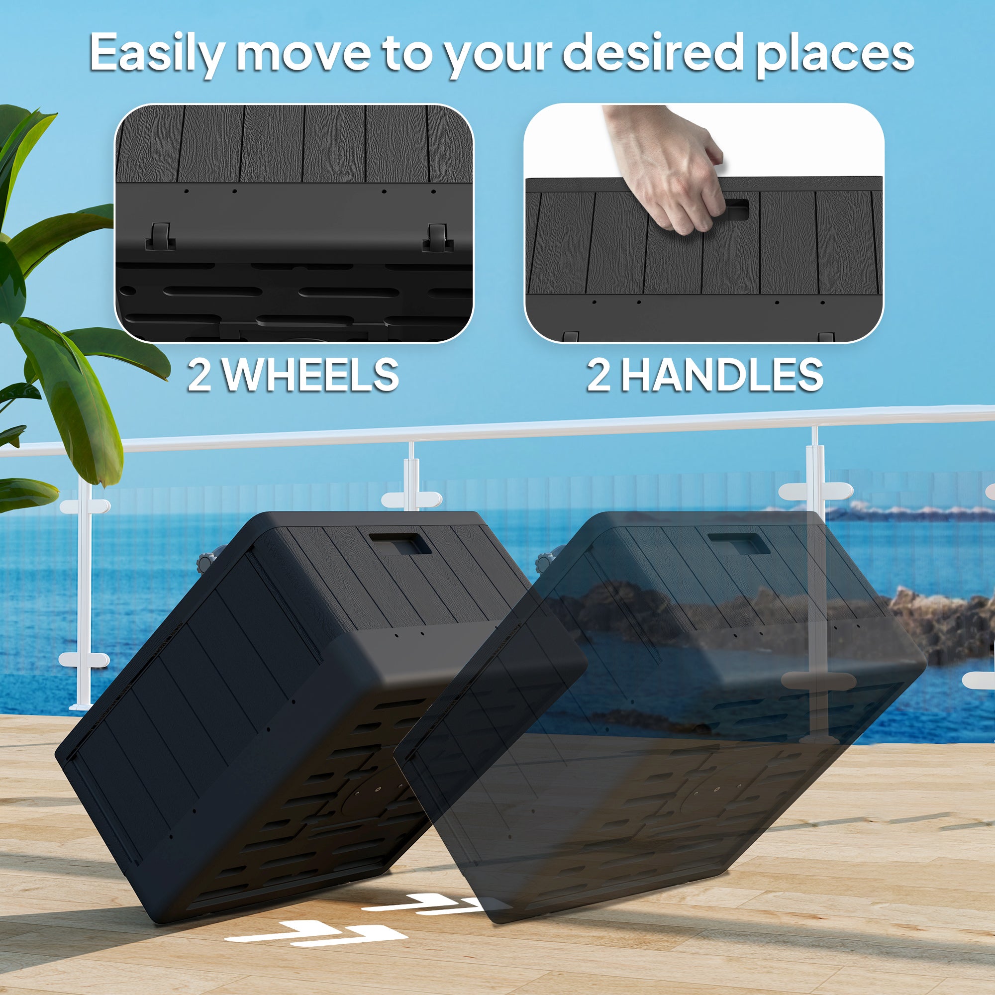 Patio Umbrella Base Outdoor Umbrella Stand with Wheels Handles, Patio Umbrella Stand, Filled Up to 176lbs with Stand or 110lbs with Water for Garden, Poolside, Black Umbrella Bases at Gallery Canada