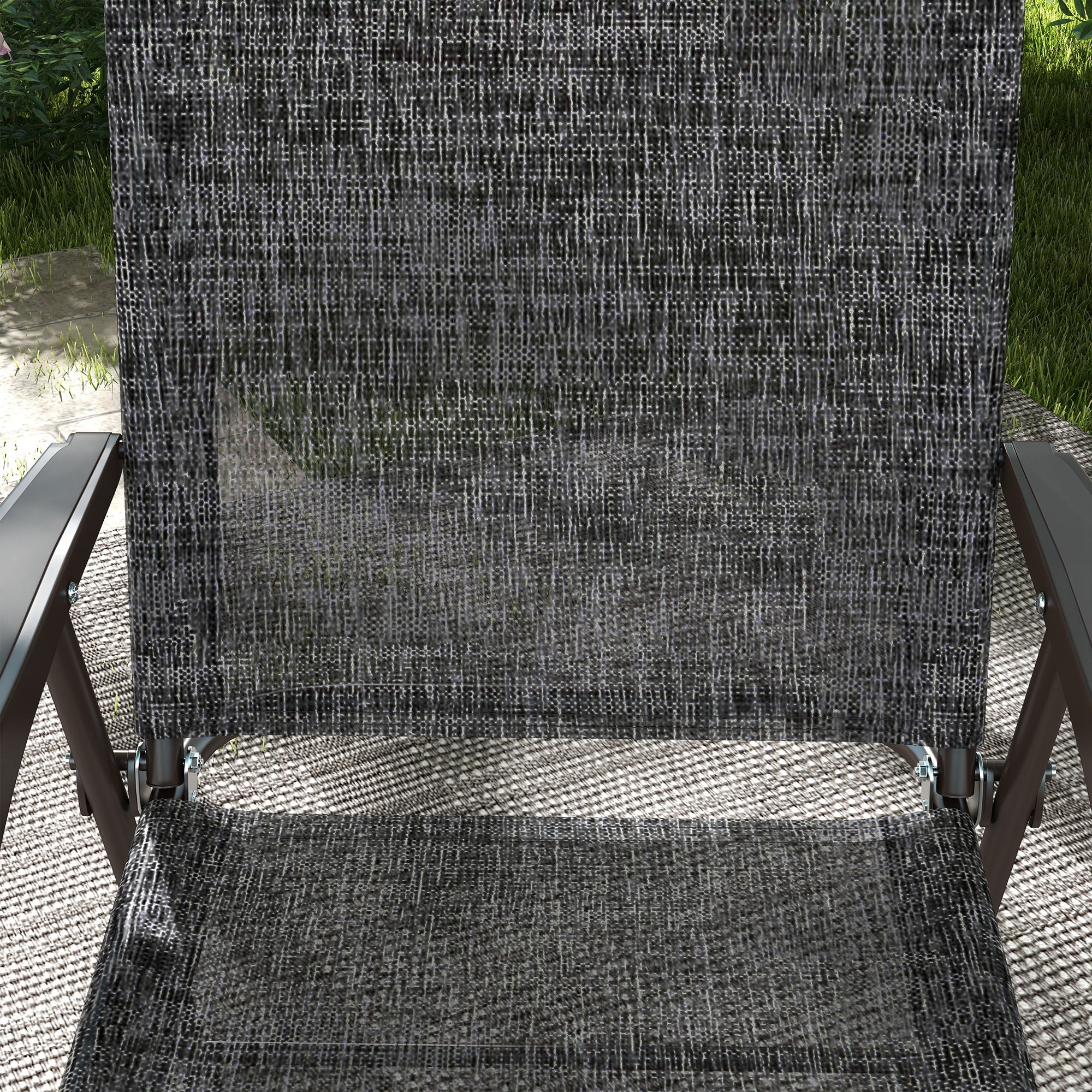2 Pieces Folding Patio Camping Chairs Set, Sports Chairs for Adults with Armrest, Mesh Fabric Seat for Lawn Patio Chairs at Gallery Canada