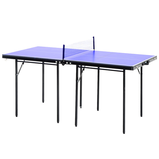 Folding Table Tennis Table, Portable Ping Pong Table with Side Handles, Net, Blue Game Tables   at Gallery Canada