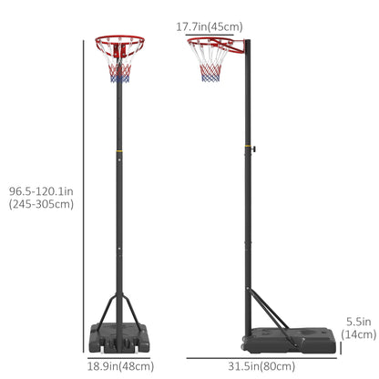 Portable Basketball Hoop, Basketball System, 8-10ft Height Adjustable, with Wheels and Fillable Base Basketball   at Gallery Canada