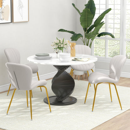 Dining Chairs Set of 4, Modern Accent Chair with Cushioned Backrest, Upholstery for Living Room, Cream White Dining Chairs Multi Colour  at Gallery Canada