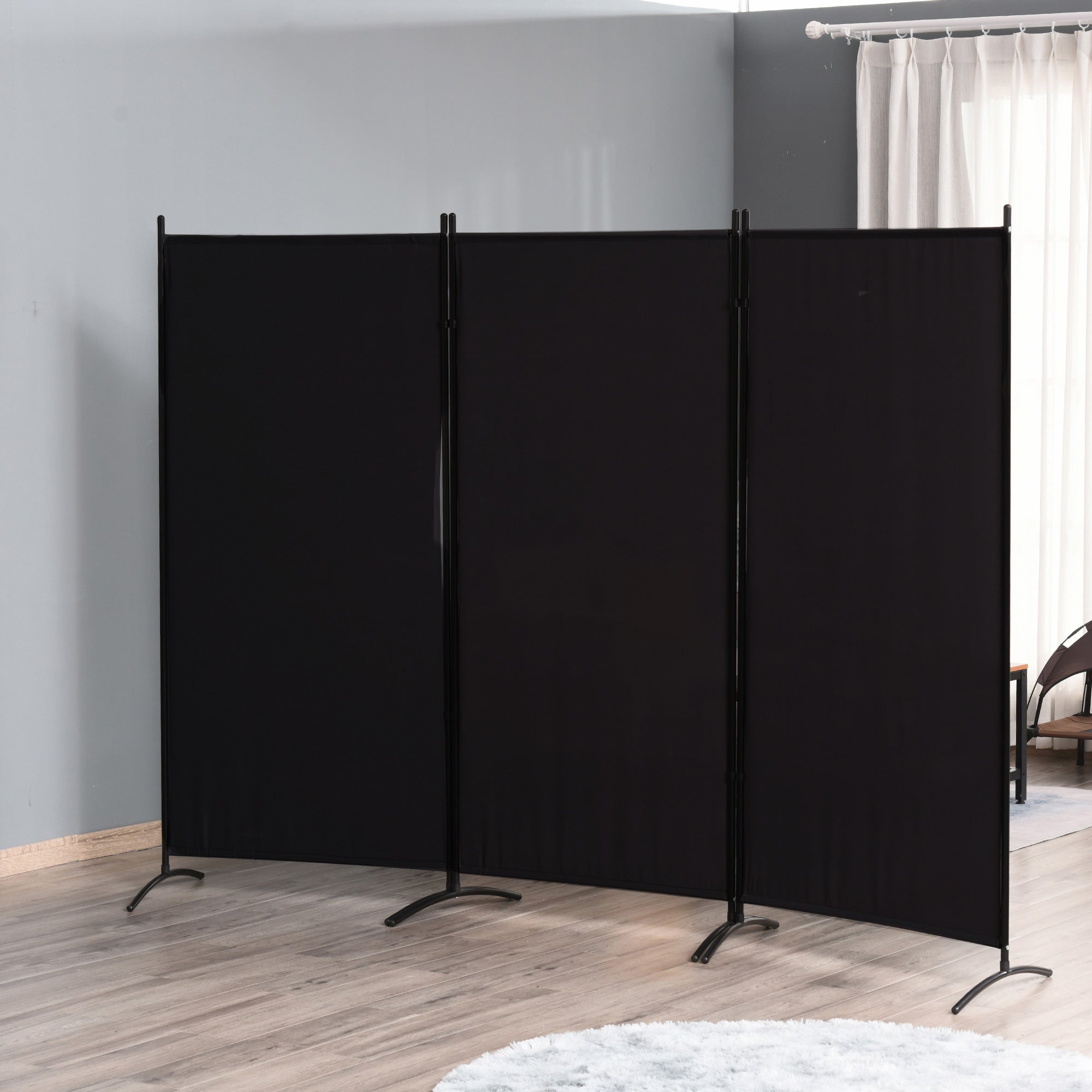 3-Panel Folding Room Divider, Privacy Screen, Indoor Separator Partition for Bedroom, Office, 100