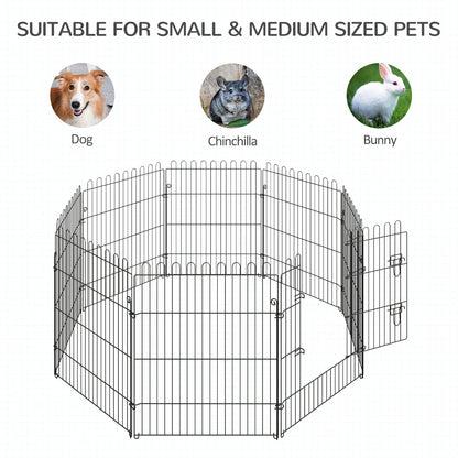 30inch 8-Panel Octagon Pet Exercise Playpen Crate Foldable Dog Cage Pen Puppy Kennel, Black Houses, Kennels & Pens   at Gallery Canada