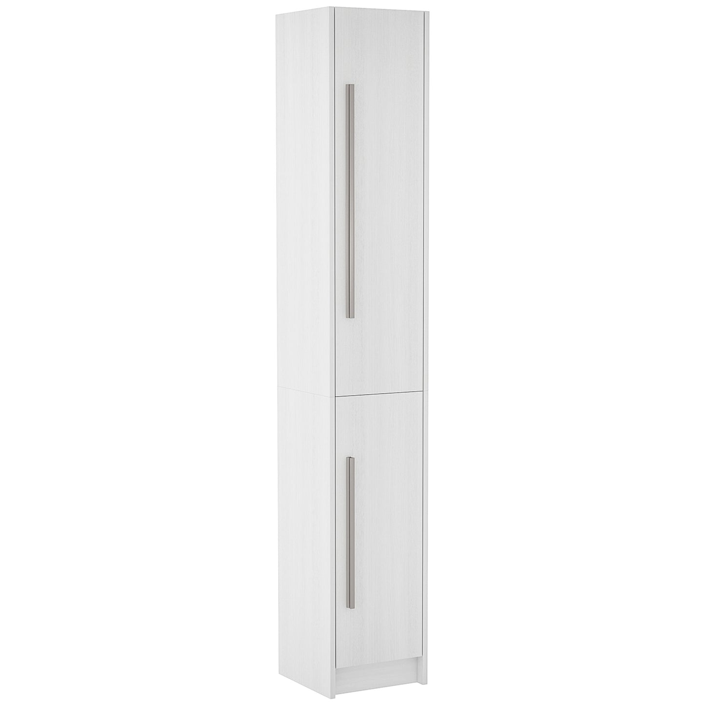 Freestanding Tall Bathroom Storage Cabinet with Adjustable Shelves, Bathroom Organizer, White Wood Grain Bathroom Cabinets   at Gallery Canada