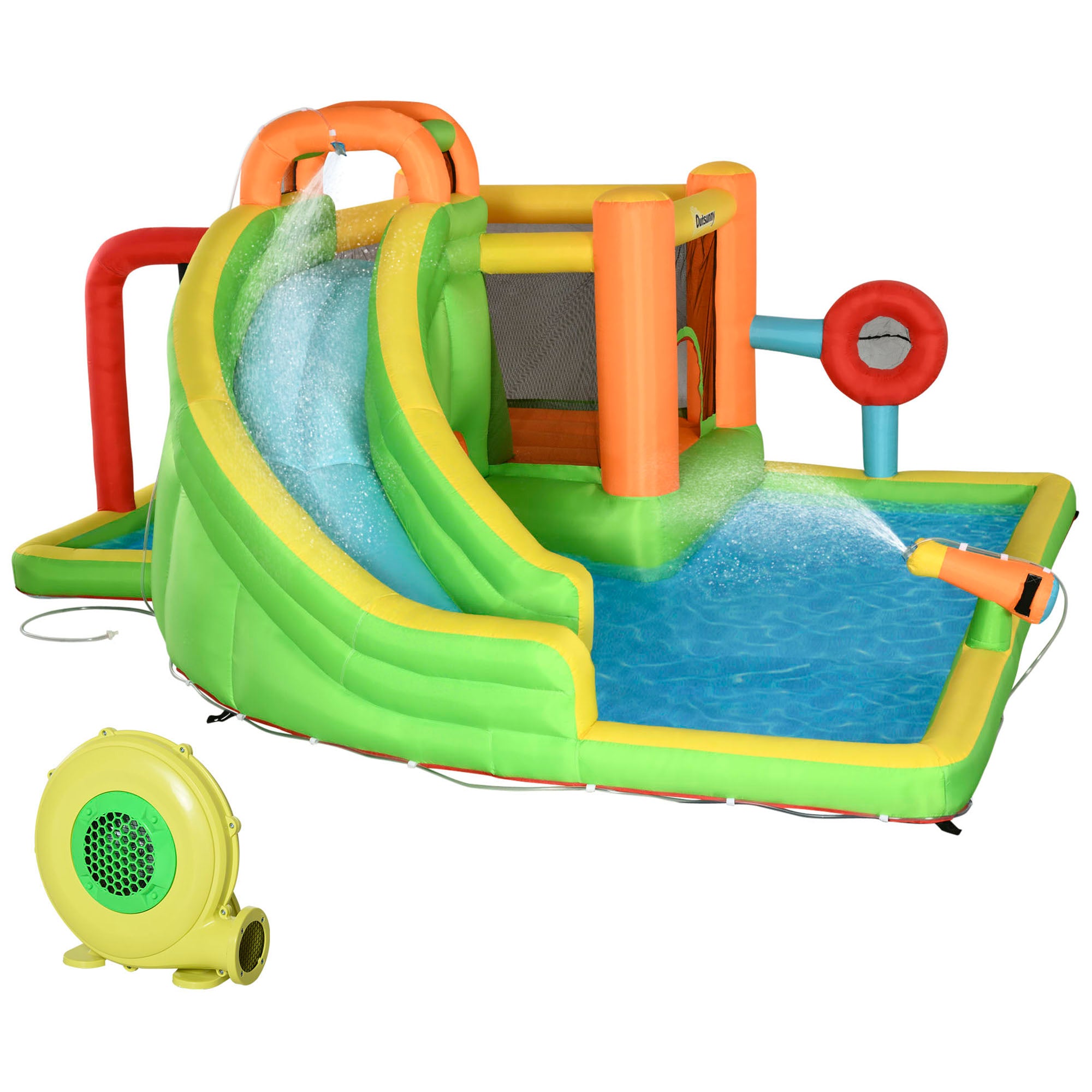 Extra Large 8-in-1 Bouncy Castle for Kids, Inflatable Water Slide Bounce House, Includes Slide, Trampoline, Pool, Water Gun, Ball-target, Boxing Post, Tunnel with Carry Bag, 750W Air Blower Inflatables at Gallery Canada