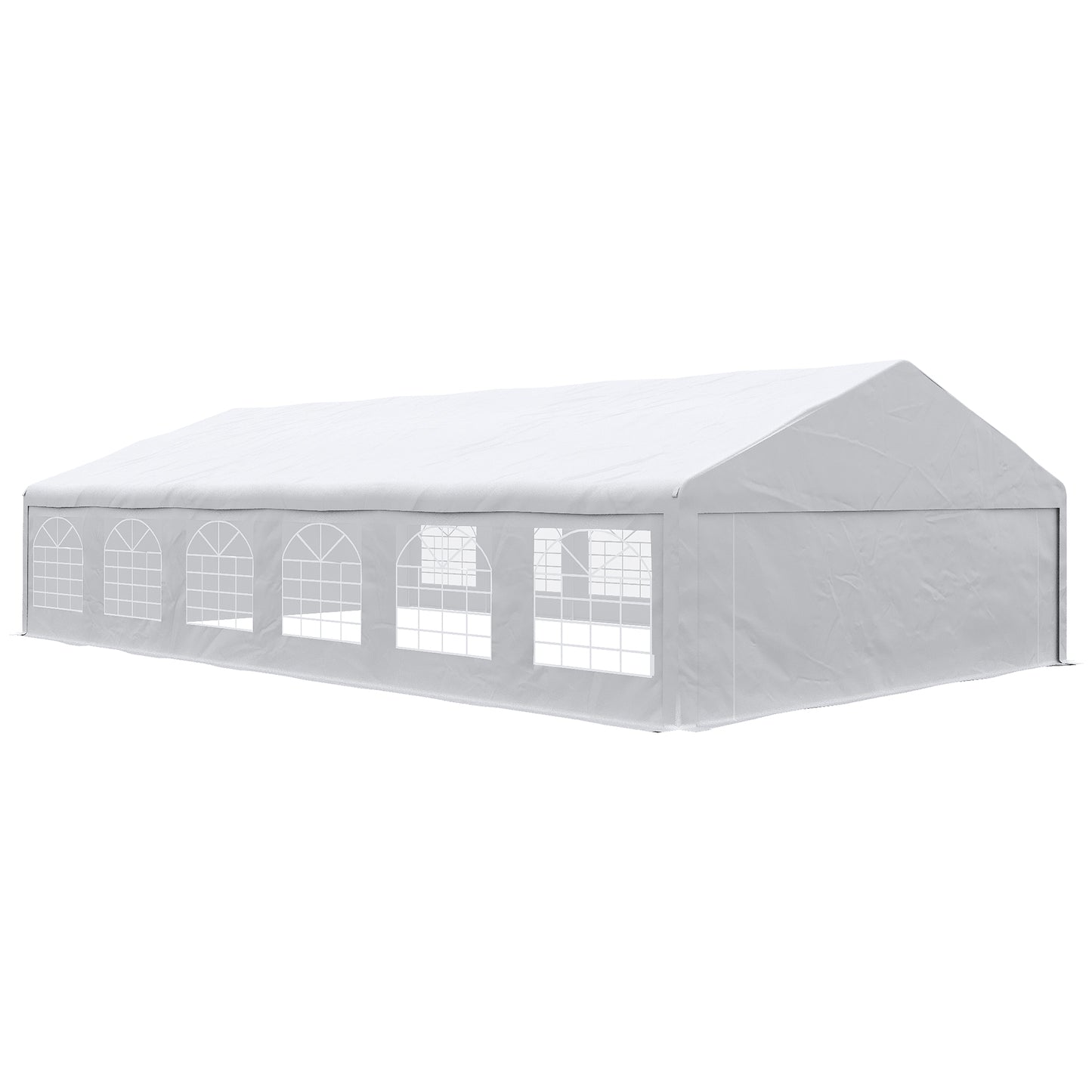 23' x 39' Party Tent, Heavy Duty Outdoor Canopy Tent Shelter with 2 Doors and 12 Windows for Parties, Events, White Gazebos at Gallery Canada