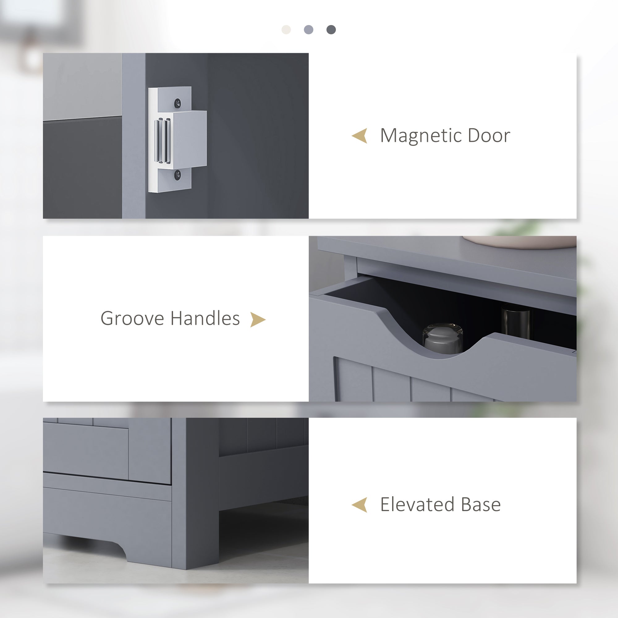 Bathroom Storage Cabinet, Floor Cabinet with Adjustable Shelf and 4 Drawers, Side Cabinet for Washroom, Grey Bathroom Cabinets   at Gallery Canada