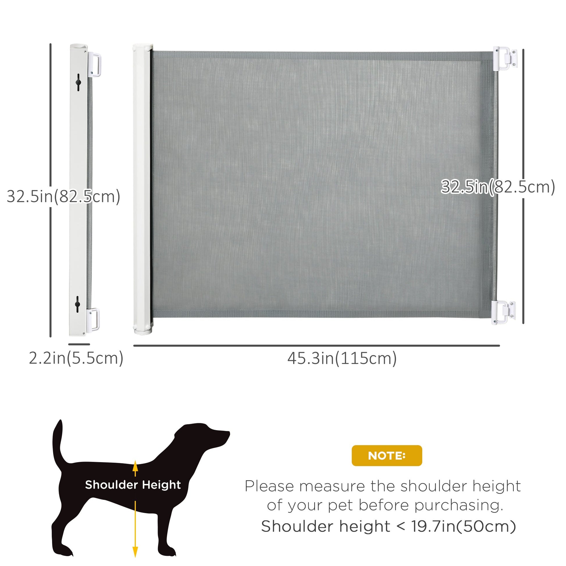 Retractable Pet Safety Barrier Gate, Flexible and Extensible for Stairways Doorways Hallways, Grey Houses, Kennels & Pens   at Gallery Canada