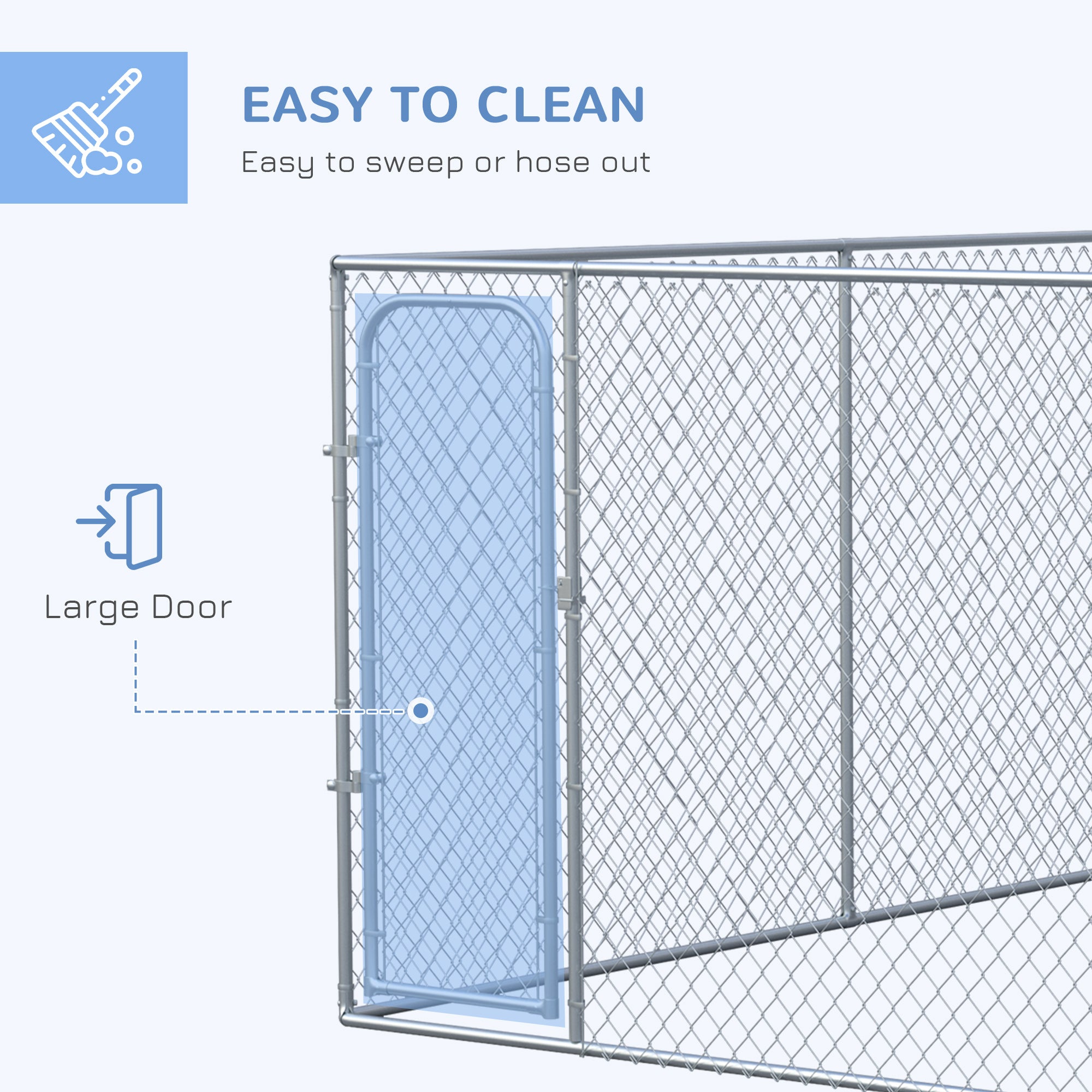 99 Sq. Ft. Dog Playpen Outdoor with Galvanized Steel Frame, for Small and Medium Dogs, 13.1' x 7.5' x 6' Houses, Kennels & Pens   at Gallery Canada