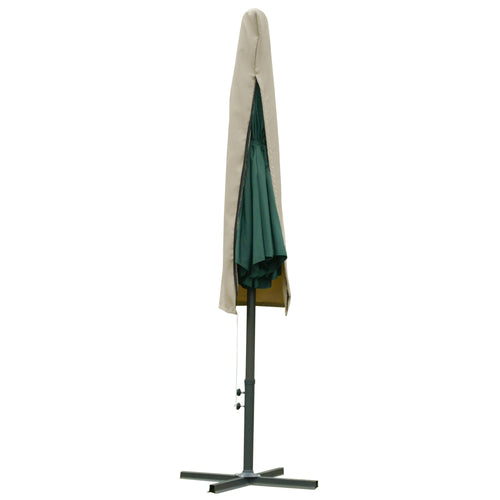 Garden Parasol Cover, Outdoor Cantilever Umbrella Cover with Zipper, Khaki