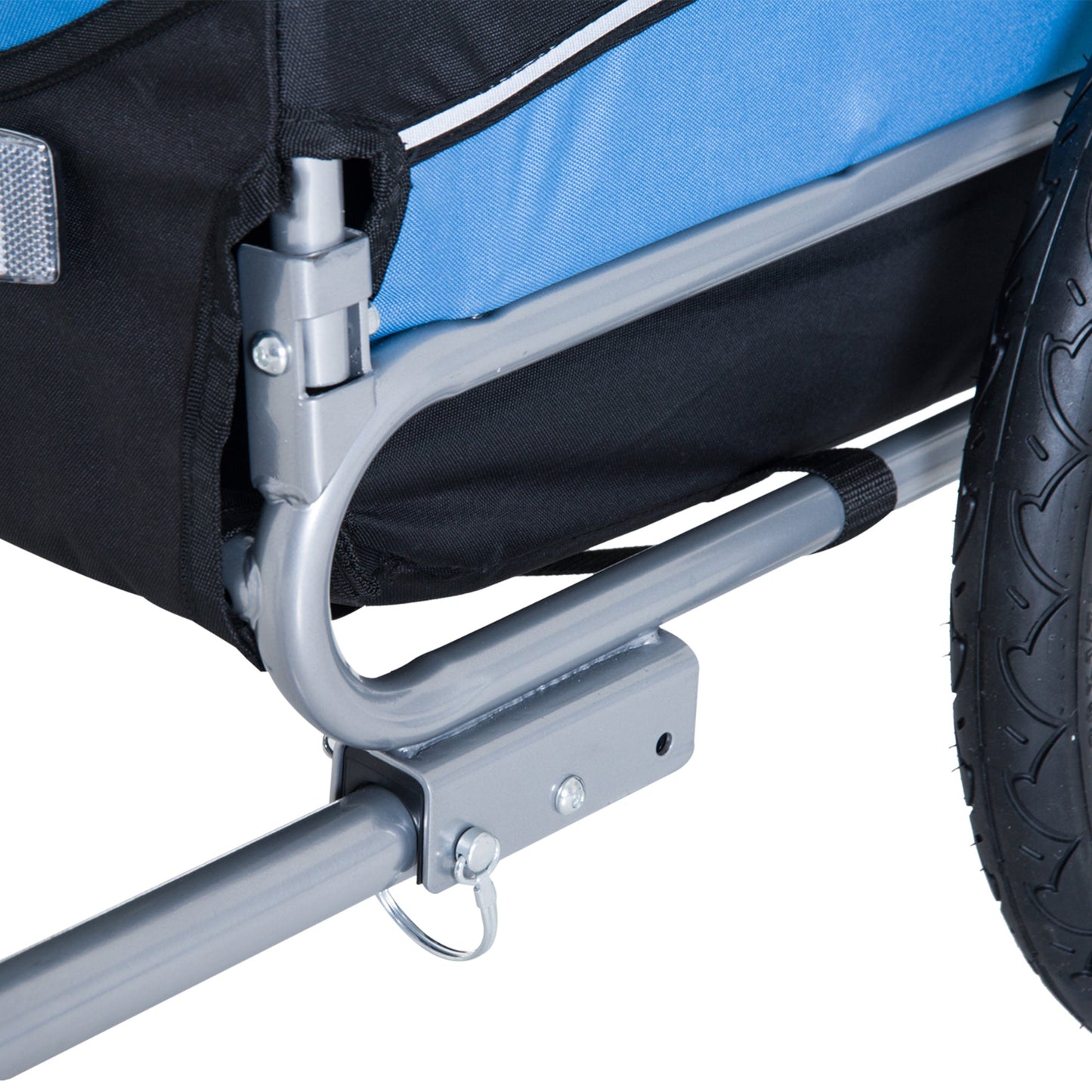 Dog Bike, Trailer Foldable Pet Cart, Bicycle Wagon, Cargo Carrier Attachment for Travelling w/ Safety Anchor, Blue Dog Bike Trailers & Strollers   at Gallery Canada