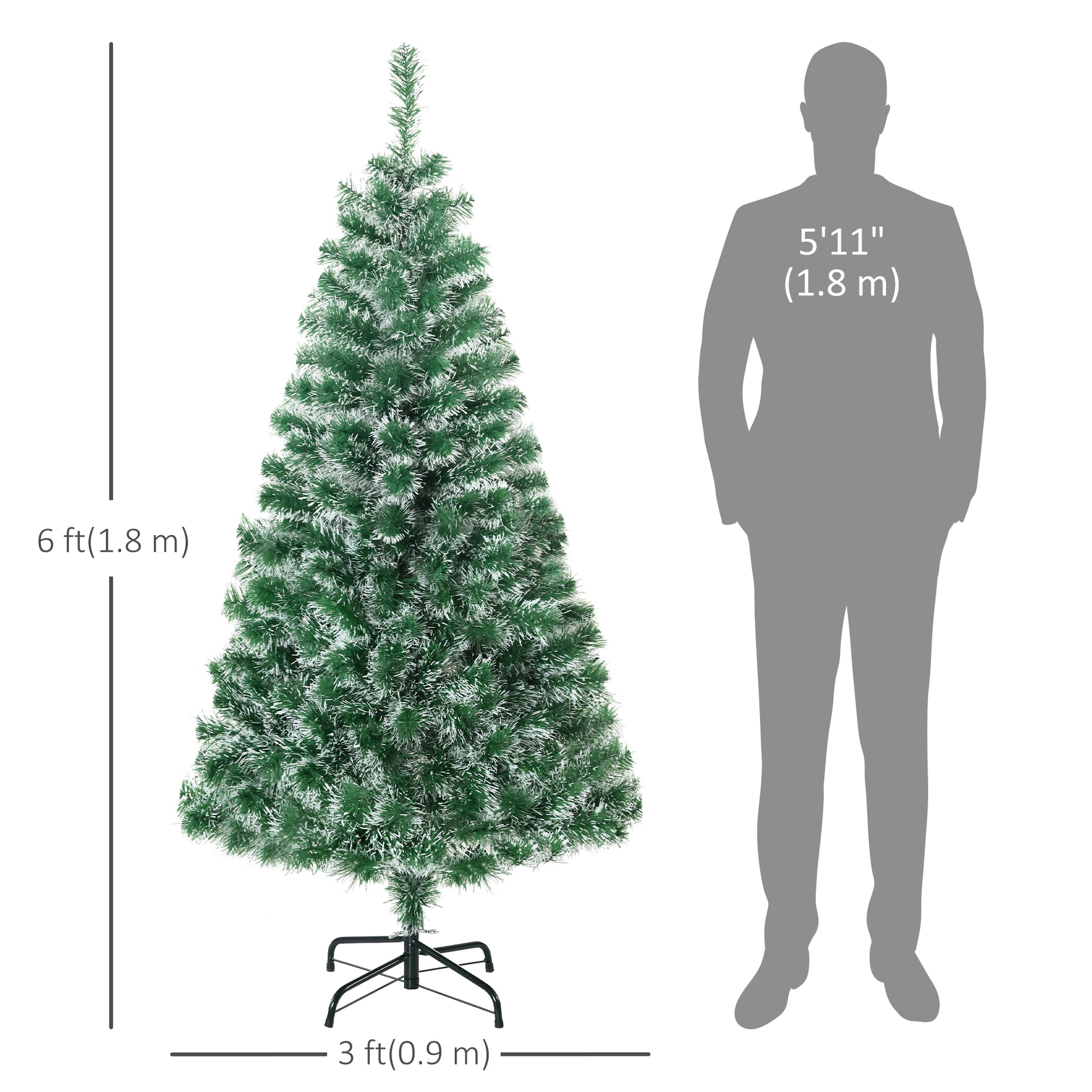 6FT Indoor Christmas Tree Artificial Decoration Xmas Gift with Metal Stand 375 Tips Christmas Trees at Gallery Canada