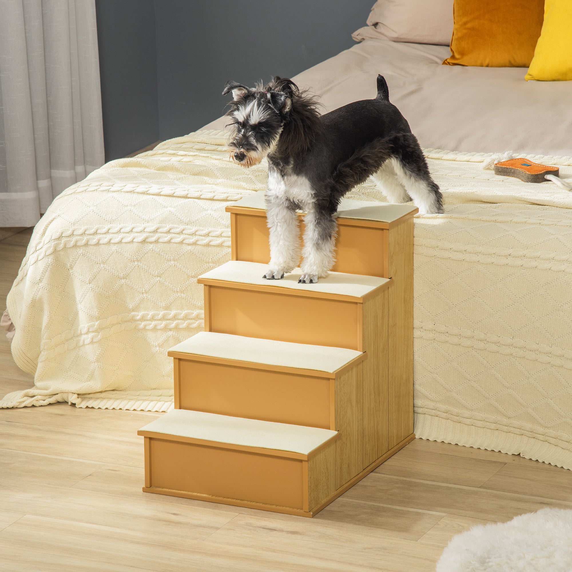 Dog Steps Pet Stairs for Bed Cat Ladder for Couch with Non-Slip Carpet, 15.7