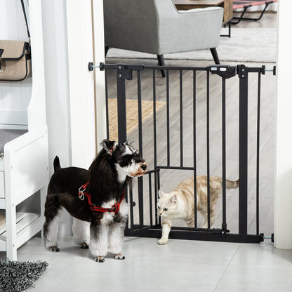 Retractable Gate Extra Wide Press-Mounted with Cat Door, Auto Closing Pet Gate for Stair, Hallway, 29-32 Inch Houses, Kennels & Pens   at Gallery Canada