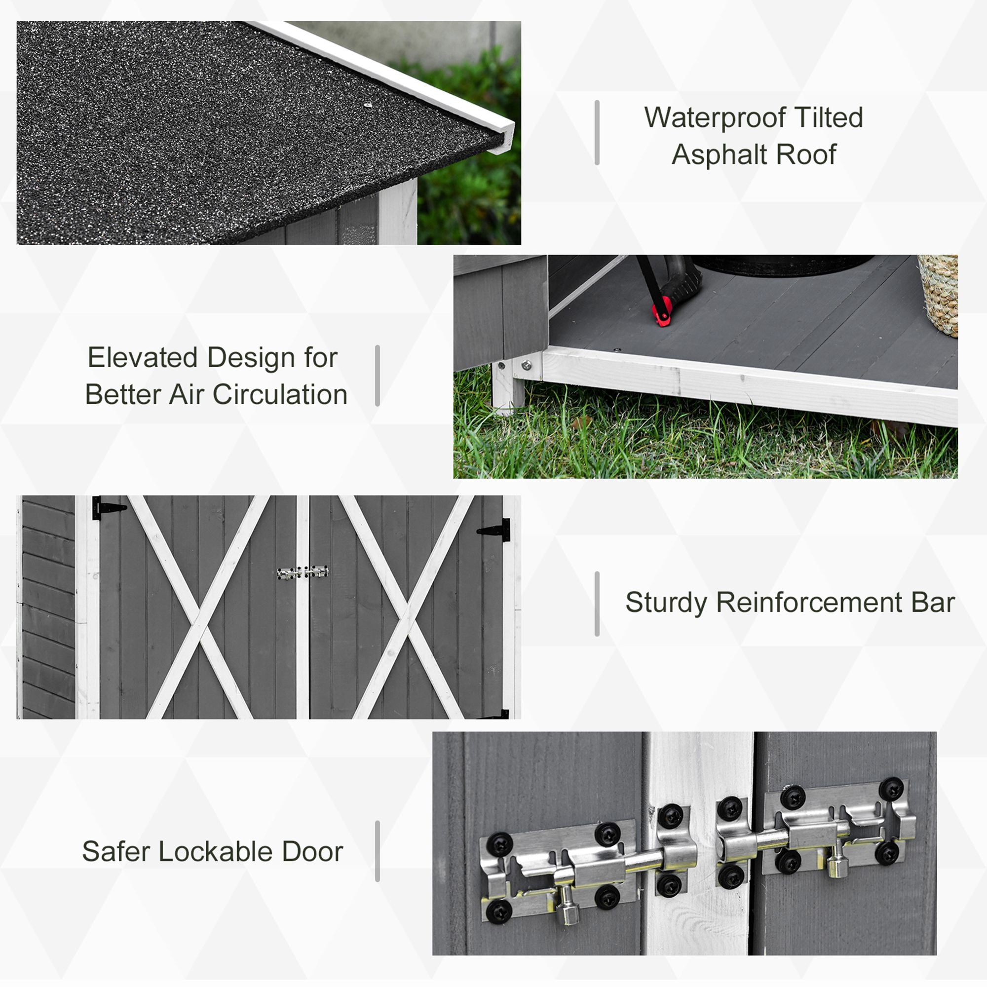 54.75''x29.5''x63'' Garden Storage Shed Asphalt Roof Wooden Timber Double Door Utility Storage House w/ Movable Shelf &; Fixed Fittings Sheds at Gallery Canada