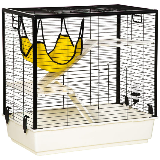 Portable Small Animal Cage with Hammock, Water Bottle, Food Dish, Ramps, 31.5"x19"x31", Multi Colour Houses & Habitats Multi Colour  at Gallery Canada