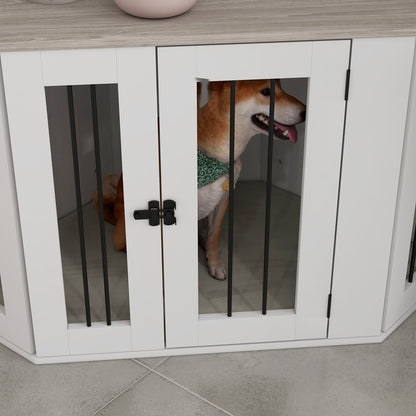 Dog Crate Furniture with Cushion, 41 Inch Conner Design Dog Crate End Table for Medium Dogs, Multi Colour Houses, Kennels & Pens   at Gallery Canada