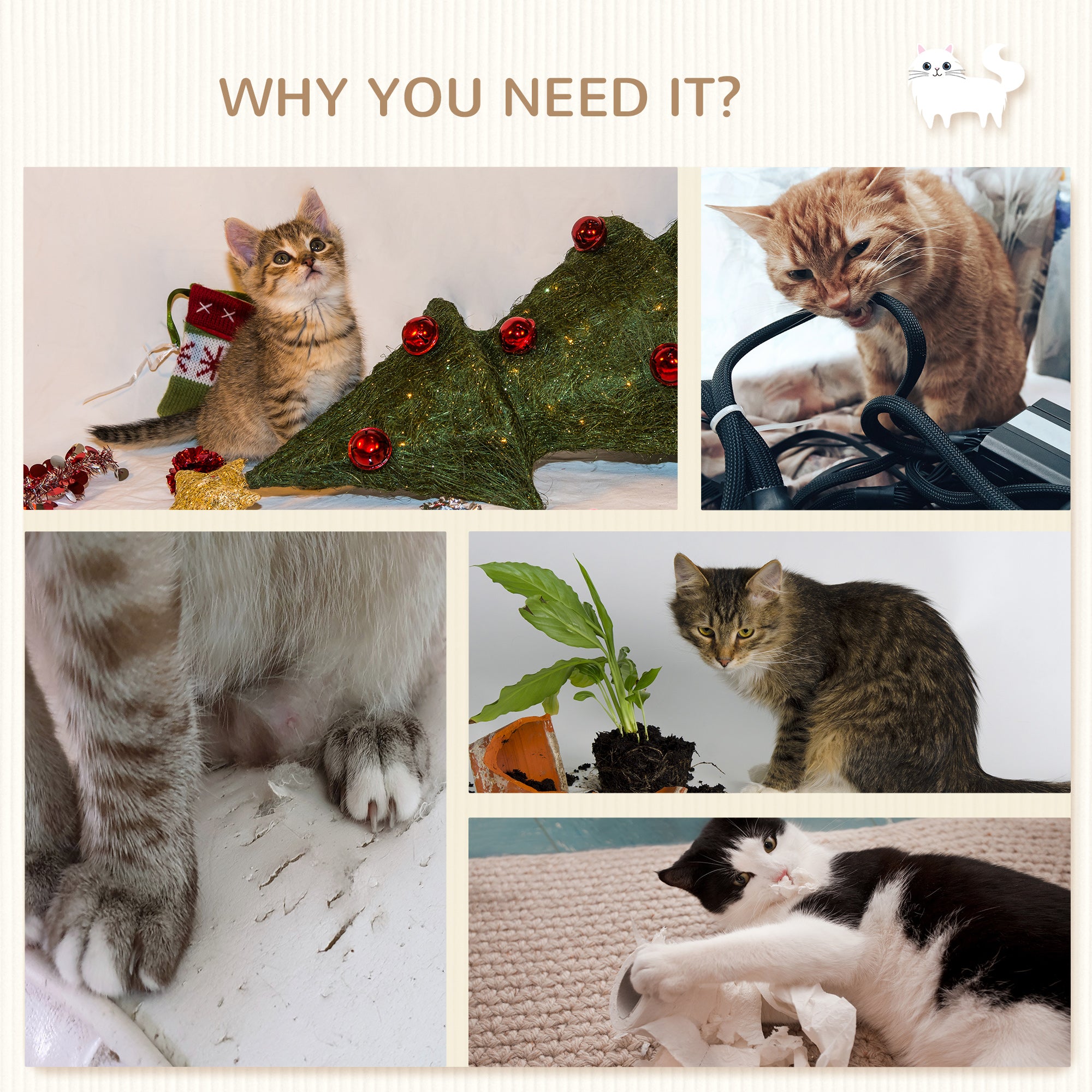 4Pcs Cat Wall Shelf with Scratching Posts, Hammock, Steps, Platforms, Cat Shelves for Relaxing, Sleeping, Jumping, Cat Wall Climber for Indoor Cats, Grey Cat Climbing Wall at Gallery Canada
