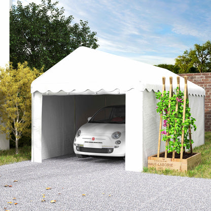 10 x 20ft Portable Garage Heavy Duty Carport with 2 Roll-up Doors and Removable Sidewalls for Car, Truck, Boat, White Car Shelters at Gallery Canada