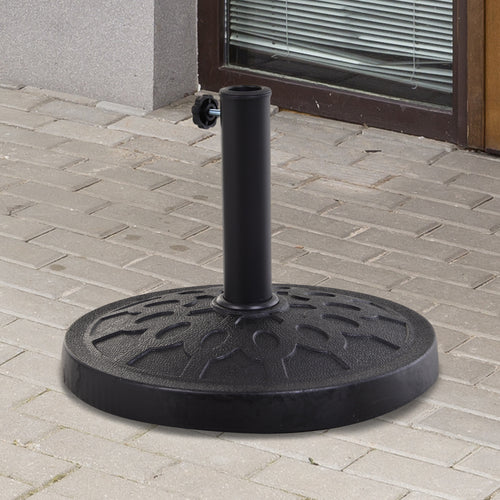29 lbs Resin Round Patio Umbrella Stand Base Coated Pole Market Garden Umbrella Holder Parasol Holder Black