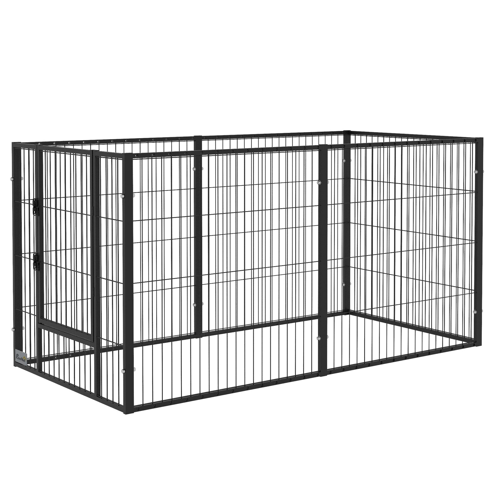 6 Panel 32.5" - 59" x 32" Dog Playpen, Heavy Duty Pet Playpen for Indoor Outdoor, Small and Medium Dogs Houses, Kennels & Pens Black  at Gallery Canada