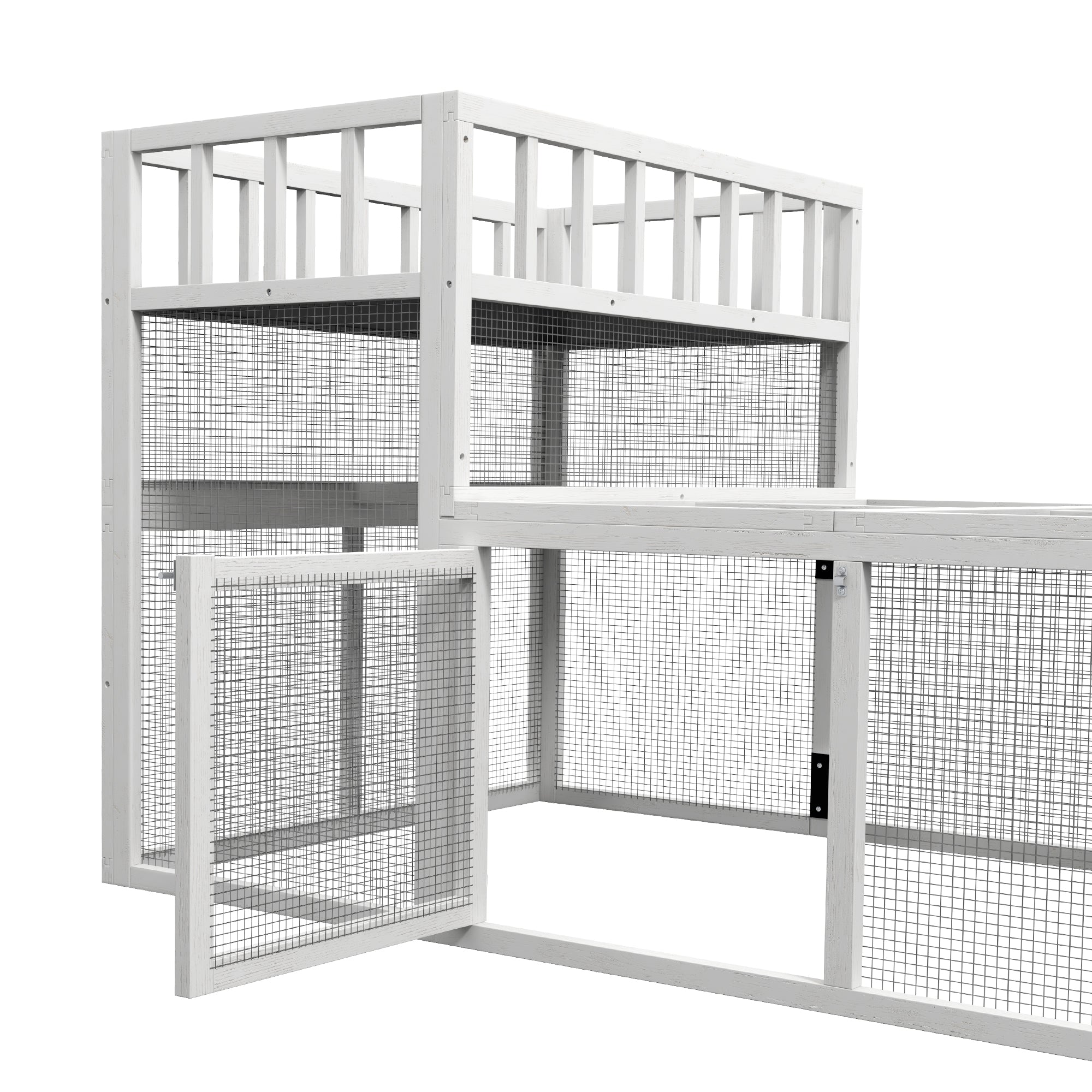 7.3' x 3.6' Wooden Chicken Coop Combinable Design with Storage Shelf for 2-4 Chickens, Ducks, Goose, Rabbits, White Chicken Coops at Gallery Canada