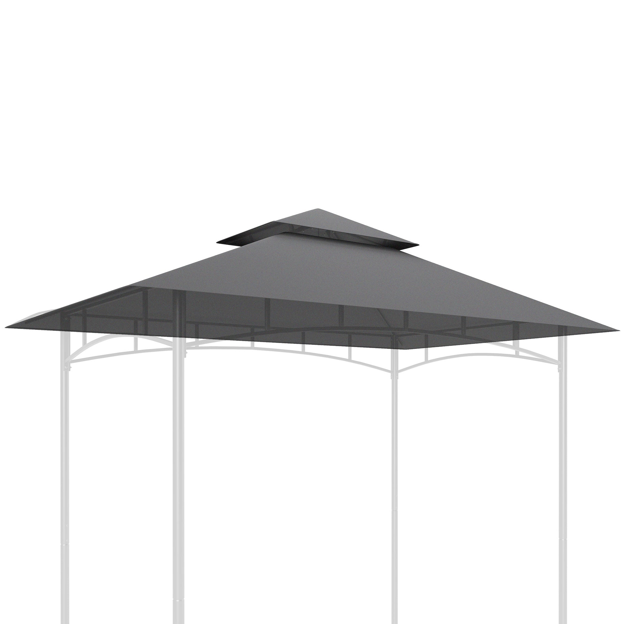 BBQ Gazebo Canopy Replacement Roof, 5' x 8' Grill Gazebo Roof with UPF50+ Double Tiered Top Cover, Dark Grey Gazebo Canopy Replacement at Gallery Canada