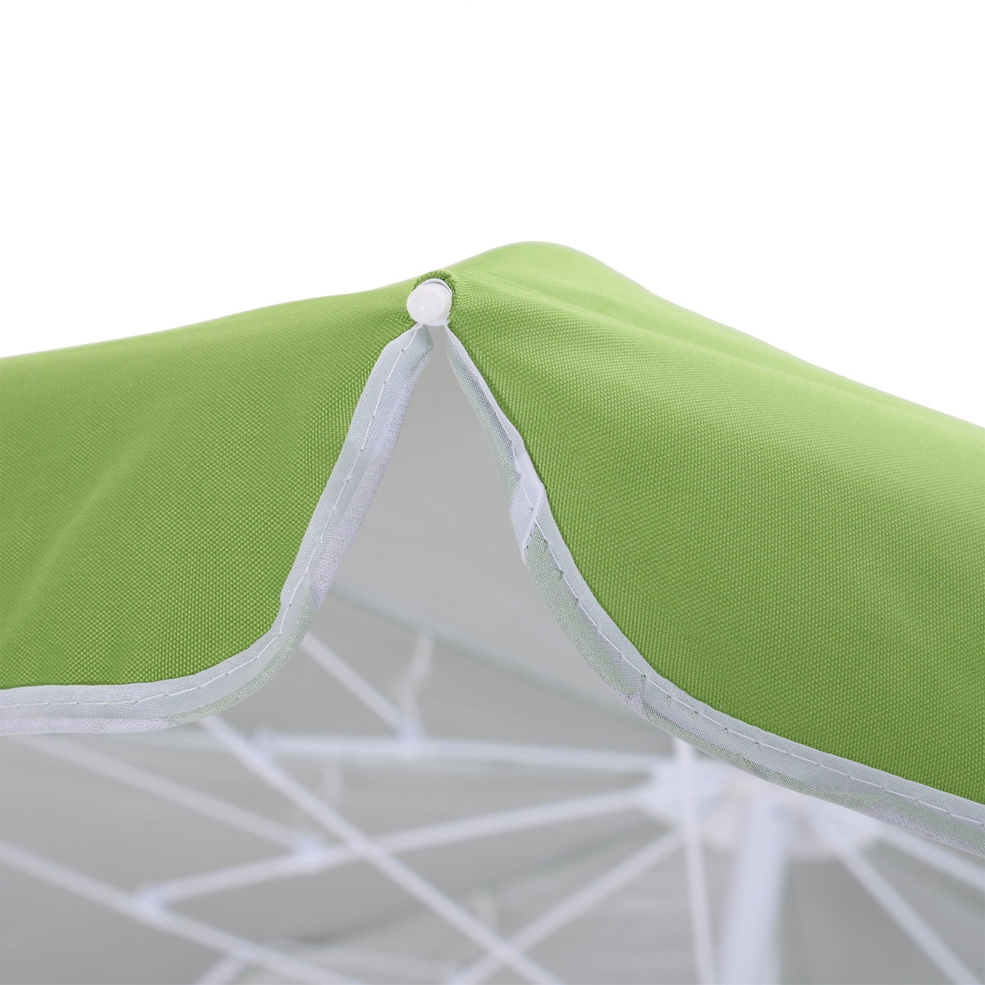 6.7ft Beach Umbrella with Push Button Tilt, Ruffled Outdoor Umbrella with Carry Bag and 8 Ribs, Green Beach Umbrellas at Gallery Canada