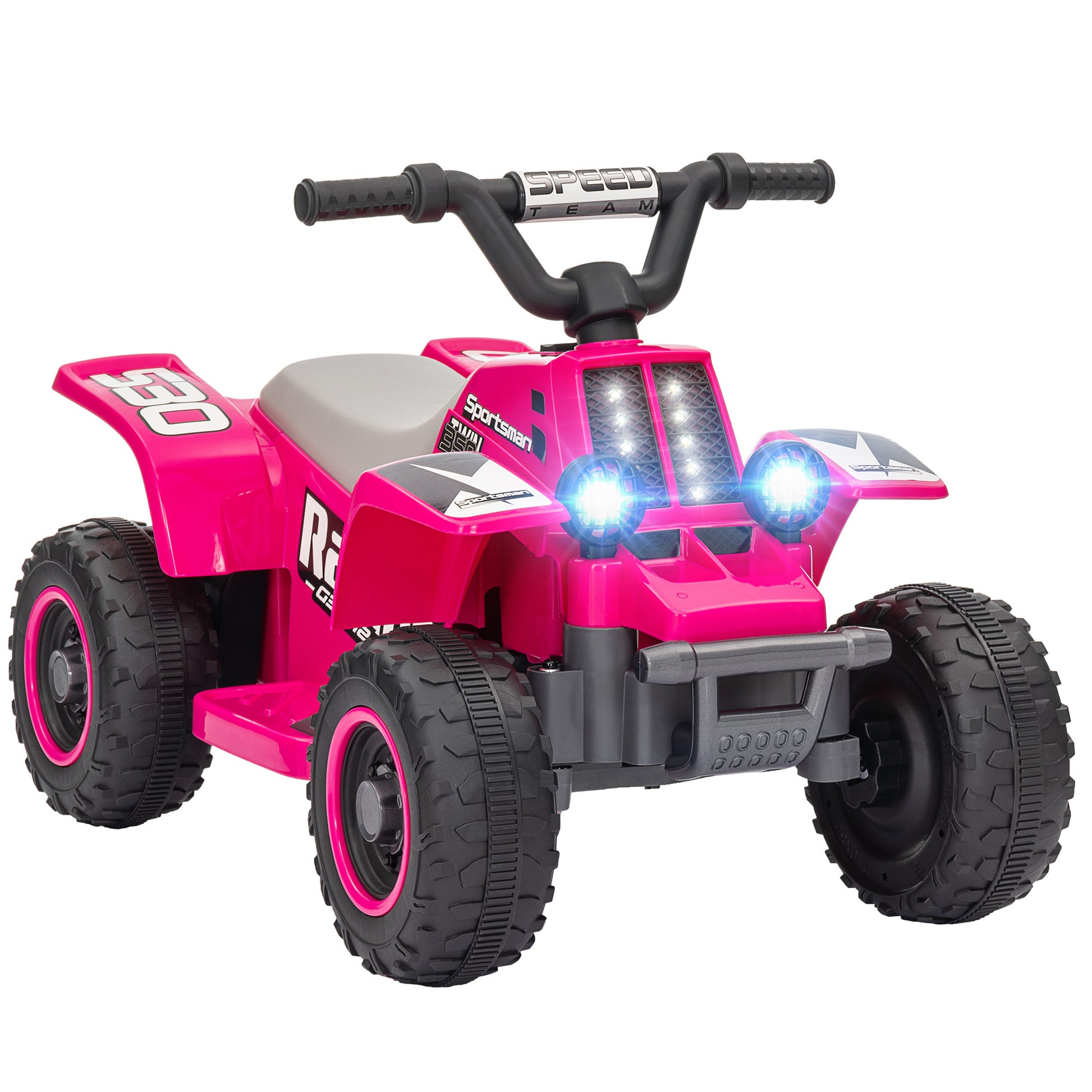 6V Kids ATV Quad, 4 Wheeler Battery Powered Electric Ride on Car w/ Lights, Forward Backward, for 3-6 Years, Pink Electric Toy Cars   at Gallery Canada