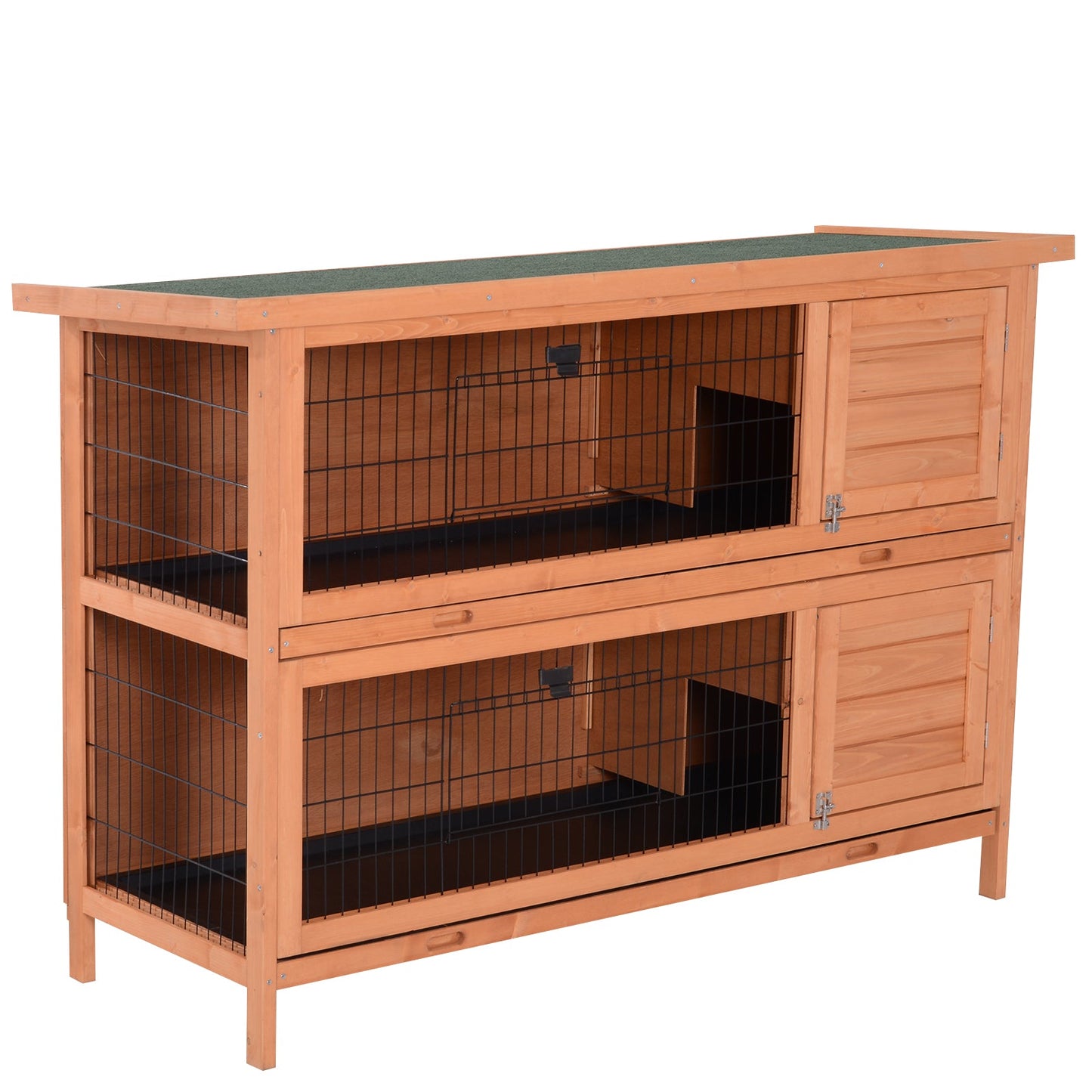 2-Story 54" Rabbit Hutch with Lockable Doors, No Leak Tray, Waterproof Roof, Orange Rabbit Hutch Orange  at Gallery Canada