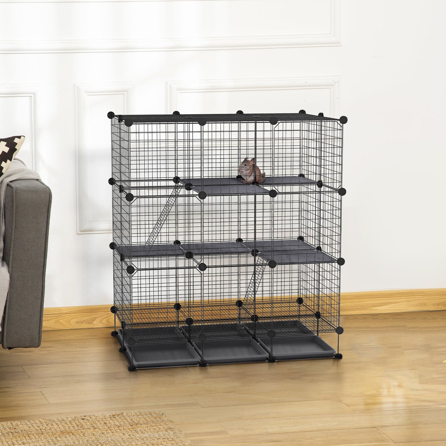 Rabbit Cage DIY Pet Playpen Small Animal Cage for Hedgehog Bunny Guinea Pig Chinchilla Ferret Kitten with Mallet Connectors and Cable Ties Houses & Habitats   at Gallery Canada