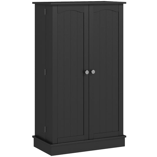 41" Storage Cabinet, 2-Door Kitchen Pantry Cabinet with 5-tier Shelving, 12 Spice Racks and Adjustable Shelves, Black Kitchen Pantry Cabinets   at Gallery Canada