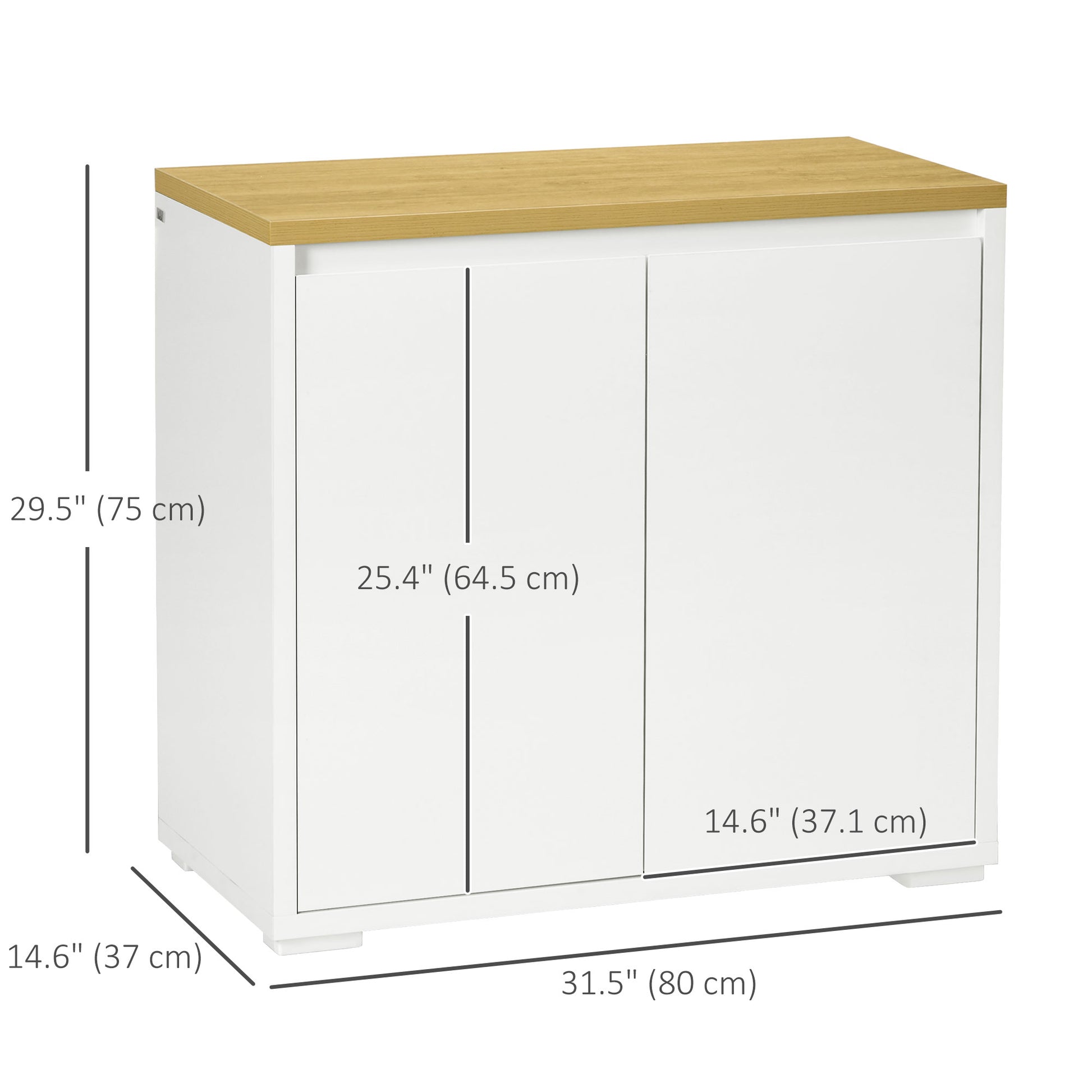 Sideboard Cabinet, Buffet Table with Double Door Cupboard and Adjustable Shelf for Living Room, Entryway, White Bar Cabinets   at Gallery Canada