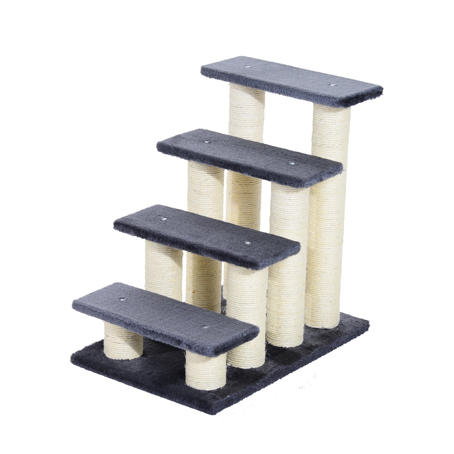 Cat Trees 4 Tier Pet Stairs Dog Cat 4 Steps Kitty Scatching Post Cat Scratch Furniture Dark Grey Cat Stairs Grey  at Gallery Canada