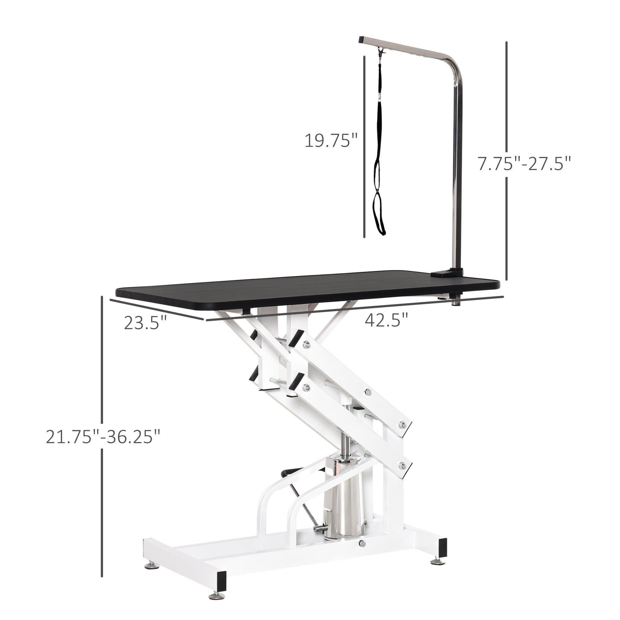 Pet Grooming Table, Height Adjustable Dog Grooming Table with Arm, Noose and Non-Slip Grooming Table, Black Dog Grooming Tables   at Gallery Canada