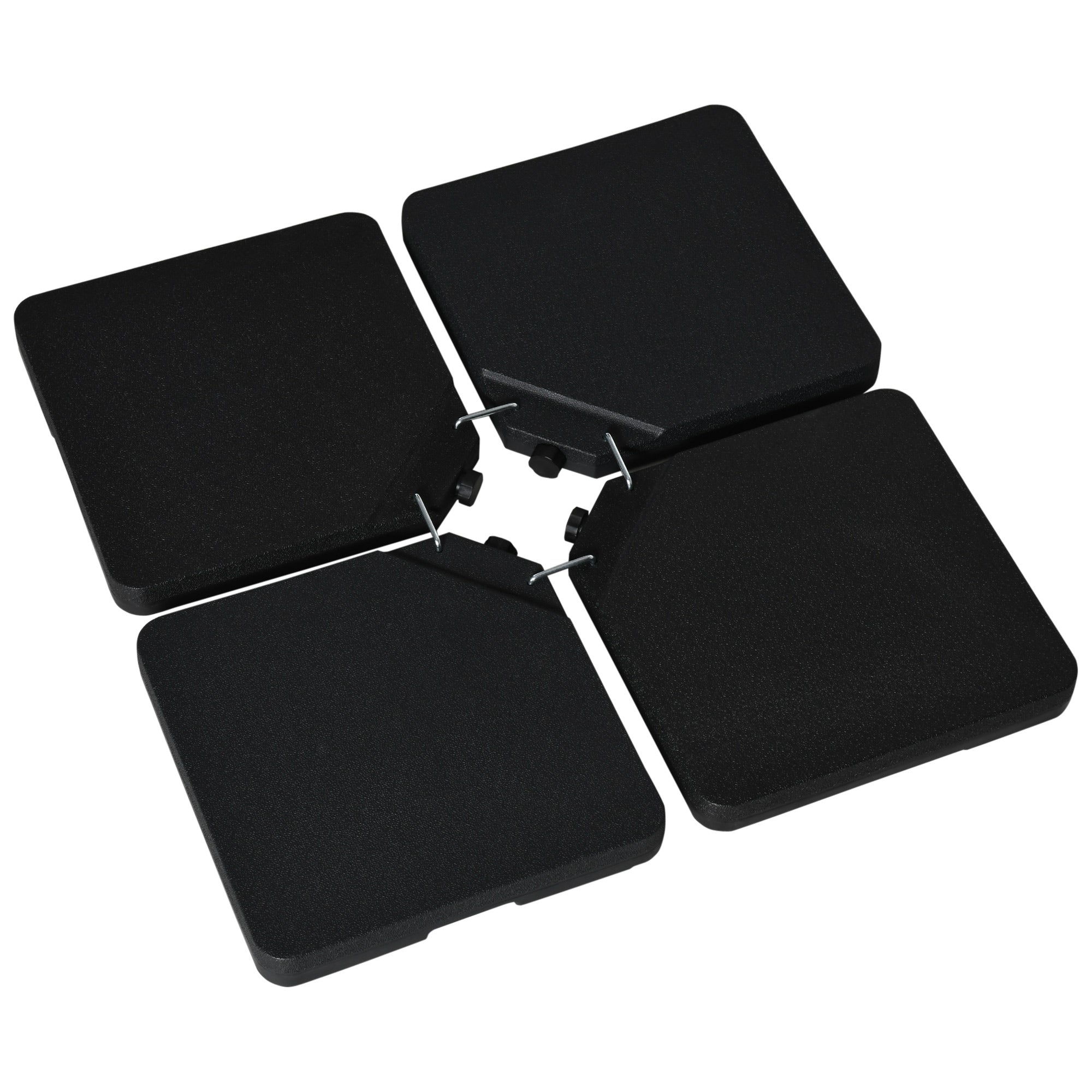 Set of 4 Parasol Base Stand Weights for Banana Hanging Cantilever Umbrella, Can Be Filled with Sand or Water, Black Umbrella Bases Black at Gallery Canada