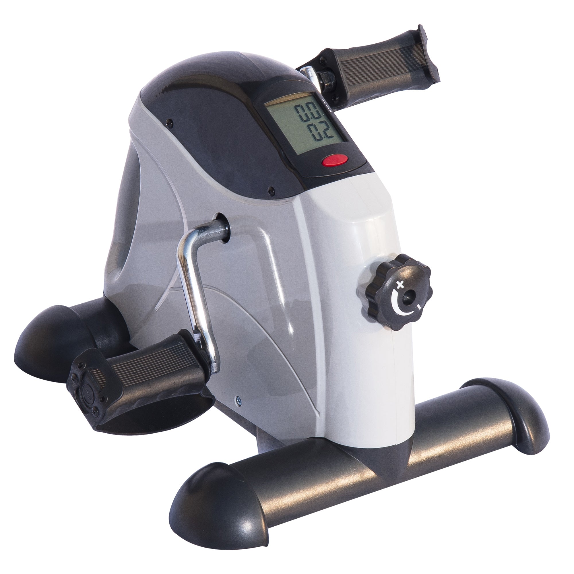 Portable Mini Exercise Bike Desk Pedal Indoor Cycle Fitness Hand Foot Exercise Machine w/ LCD Display Exercise & Stationary Bikes Grey at Gallery Canada