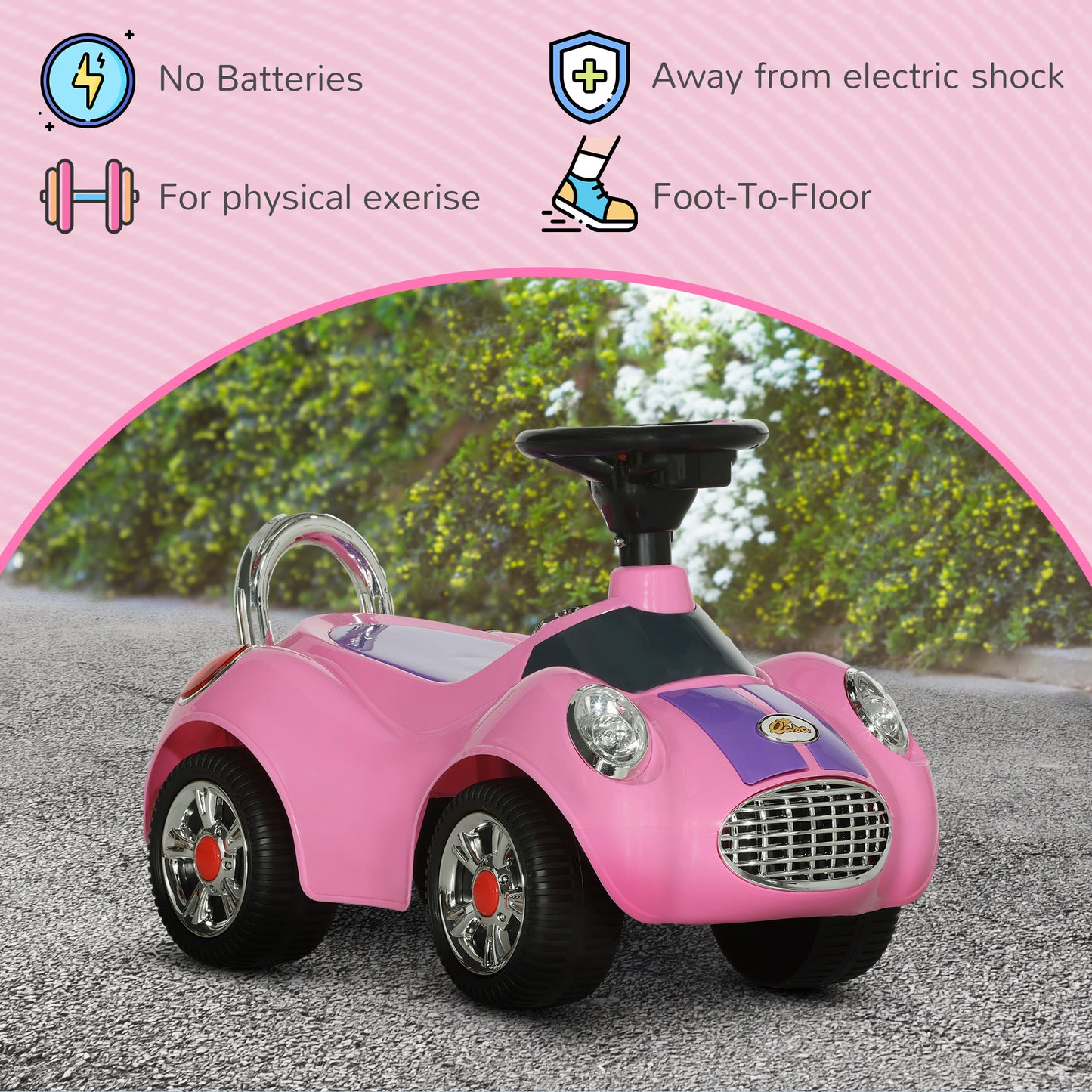 Baby Push Car for 1-3 Years with Music, Horn, Light, Pink Push Cars for Toddlers   at Gallery Canada