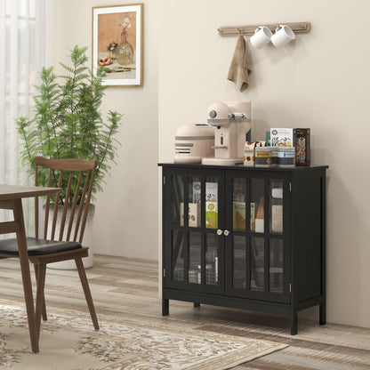 Kitchen Buffet Cabinet with 2 Doors, Modern Sideboard for Dining Room, Hallway, Living Room, Black Bar Cabinets   at Gallery Canada