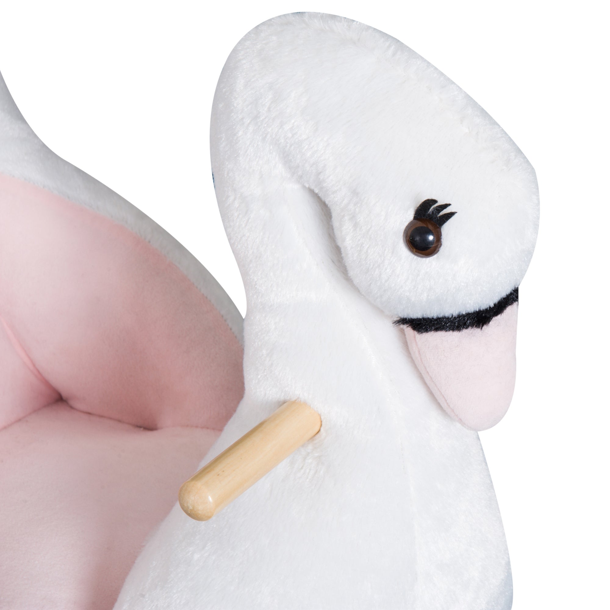 Soft Warm Kids Rocking Horse Child Plush Ride On Toy Swan Style Playtime with Lullaby Song White Rocking Horses at Gallery Canada