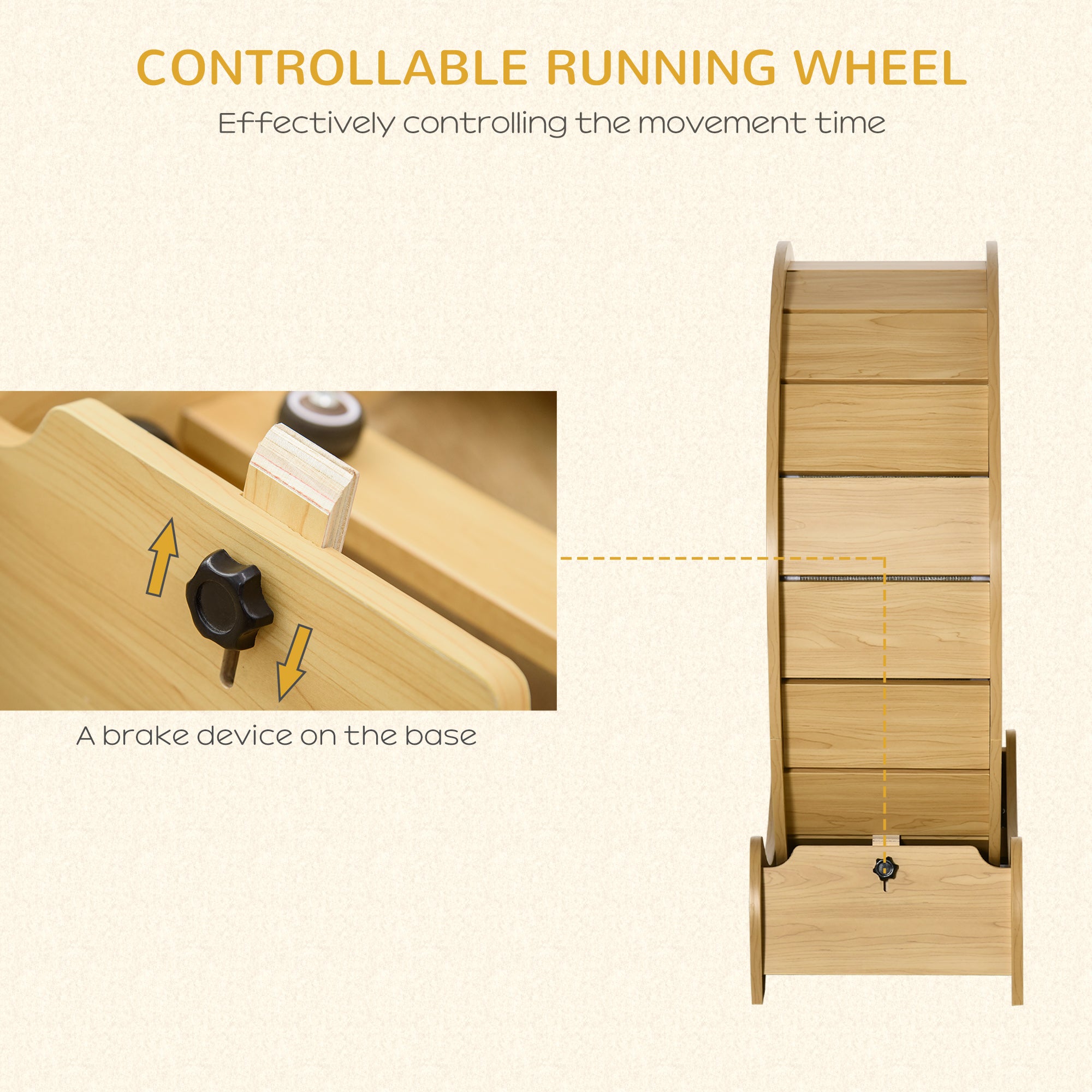 Cat Running Wheel, Cat Exercise Treadmill with Brake, Carpeted Runaway, Pet Fitness Weight Loss Device, Natural Cat Climbing Wall at Gallery Canada