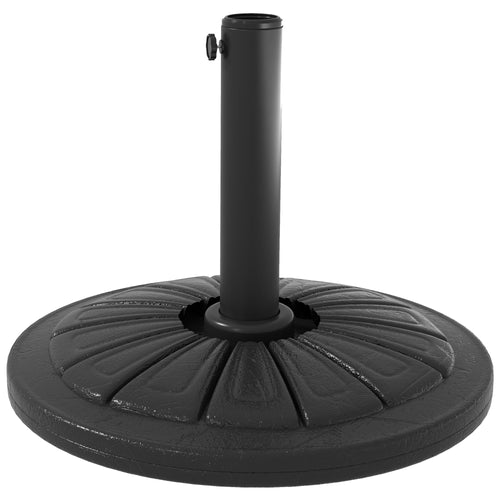 Umbrella Base, Heavy Duty Concrete Base Holder with Steel Pole, Round Parasol Stand for Patio, Outdoor, Backyard, Black