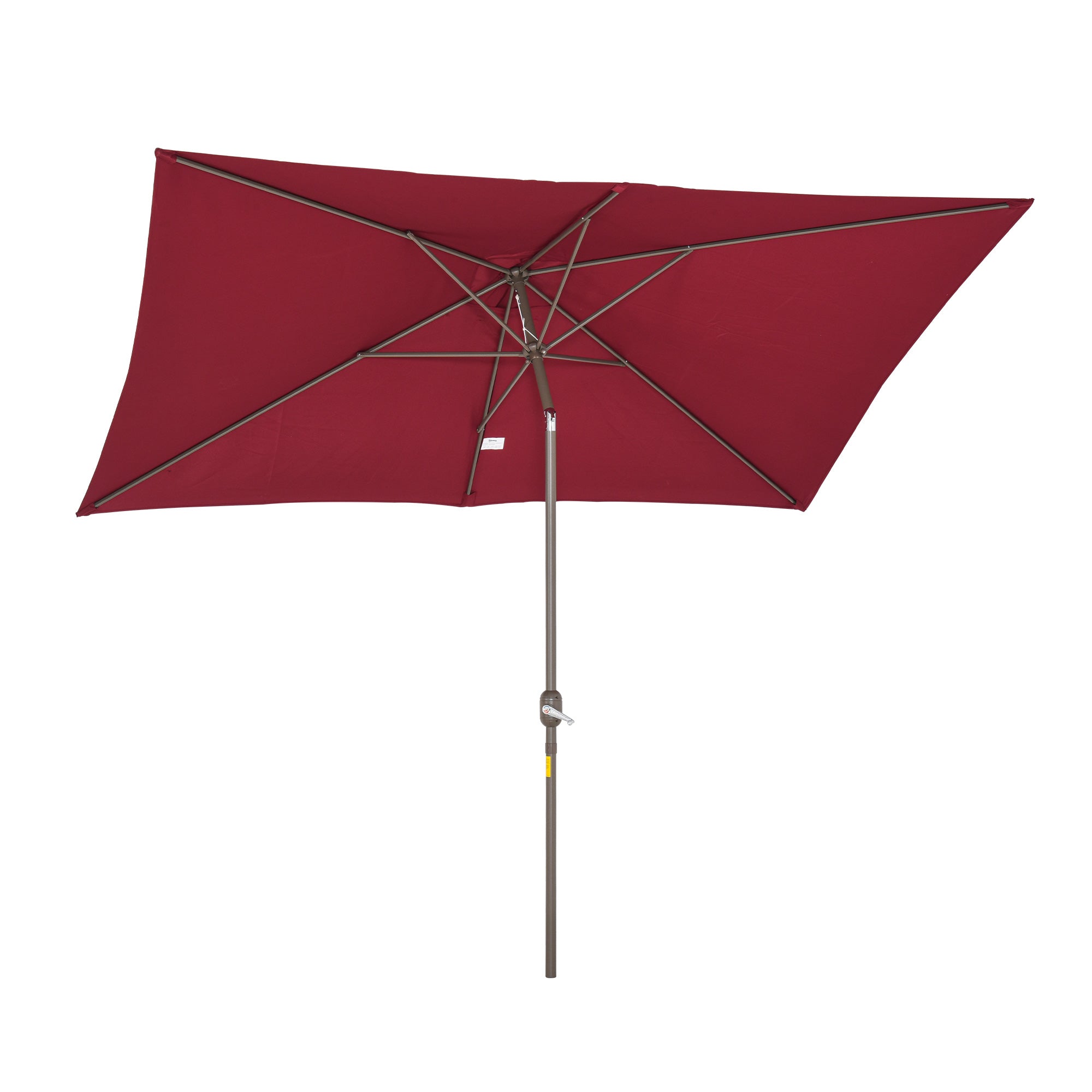 6.5x10ft Patio Umbrella, Rectangle Market Umbrella with Aluminum Frame and Crank Handle, Garden Parasol Outdoor Sunshade Canopy, Wine Red Sun Umbrellas Multi Colour  at Gallery Canada