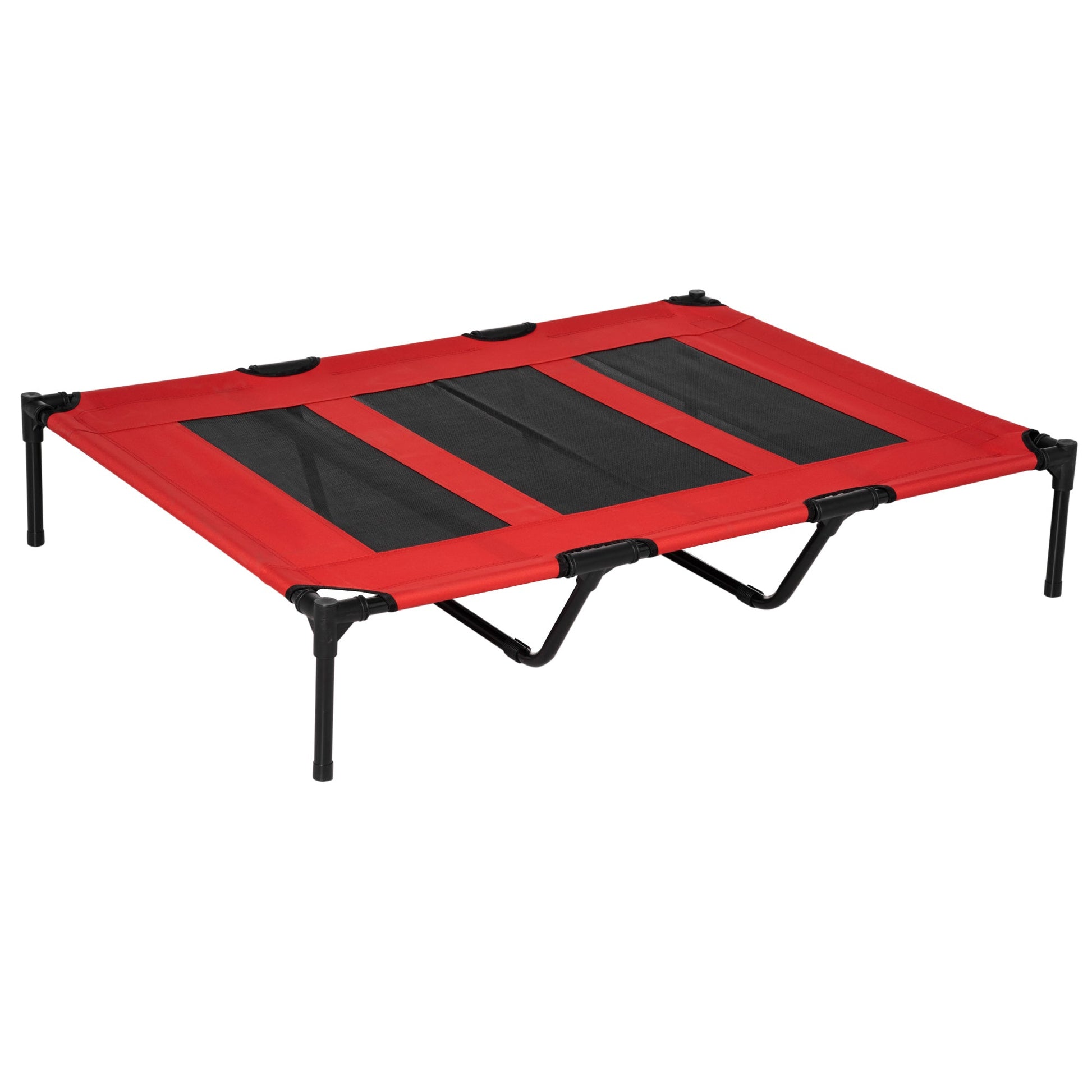 Elevated Dog Bed, Foldable Raised Dog Cot for XL Sized Dogs, Indoor &; Outdoor, 48" x 36" x 9", Red Elevated Dog Beds Red and Black  at Gallery Canada