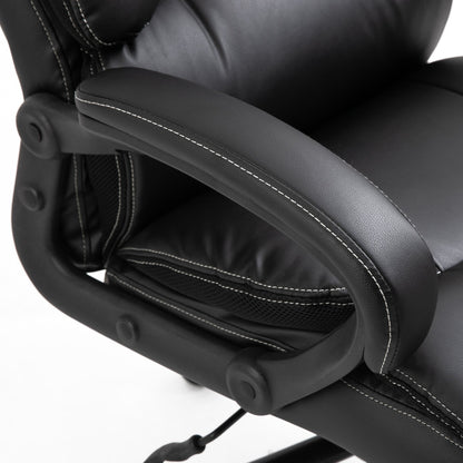 Ergonomic Heavy-Duty Office Chair with Adjustable Height, PU Leather, Rocker, 360° Swivel, 400lbs Capacity, Black Executive & Manager Chairs   at Gallery Canada