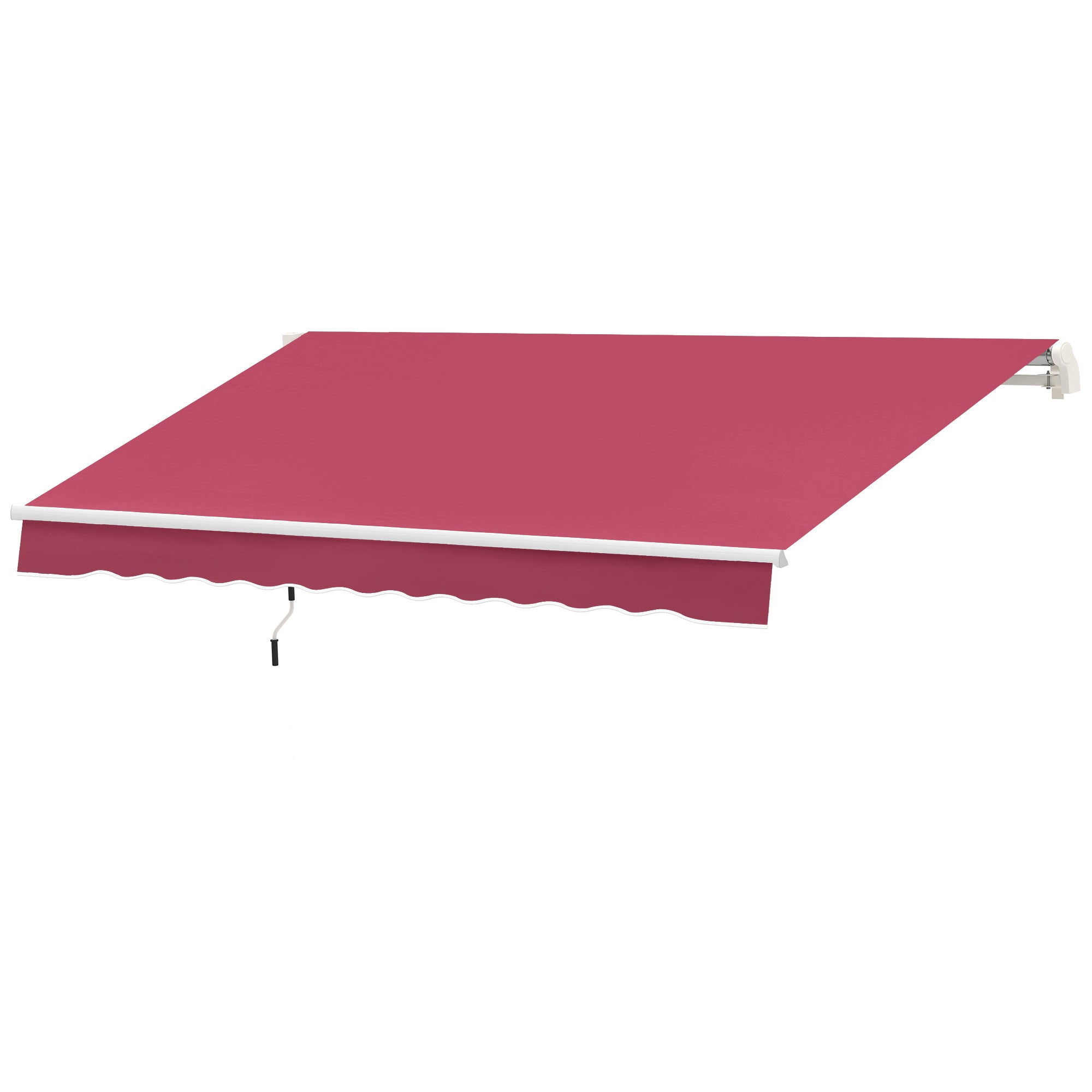 10' x 8' Manual Retractable Awning, Sun Shade Shelter Canopy, with Aluminum Frame and UV Protection for Patio Deck Yard Window Door, Wine Red Deck Awnings at Gallery Canada