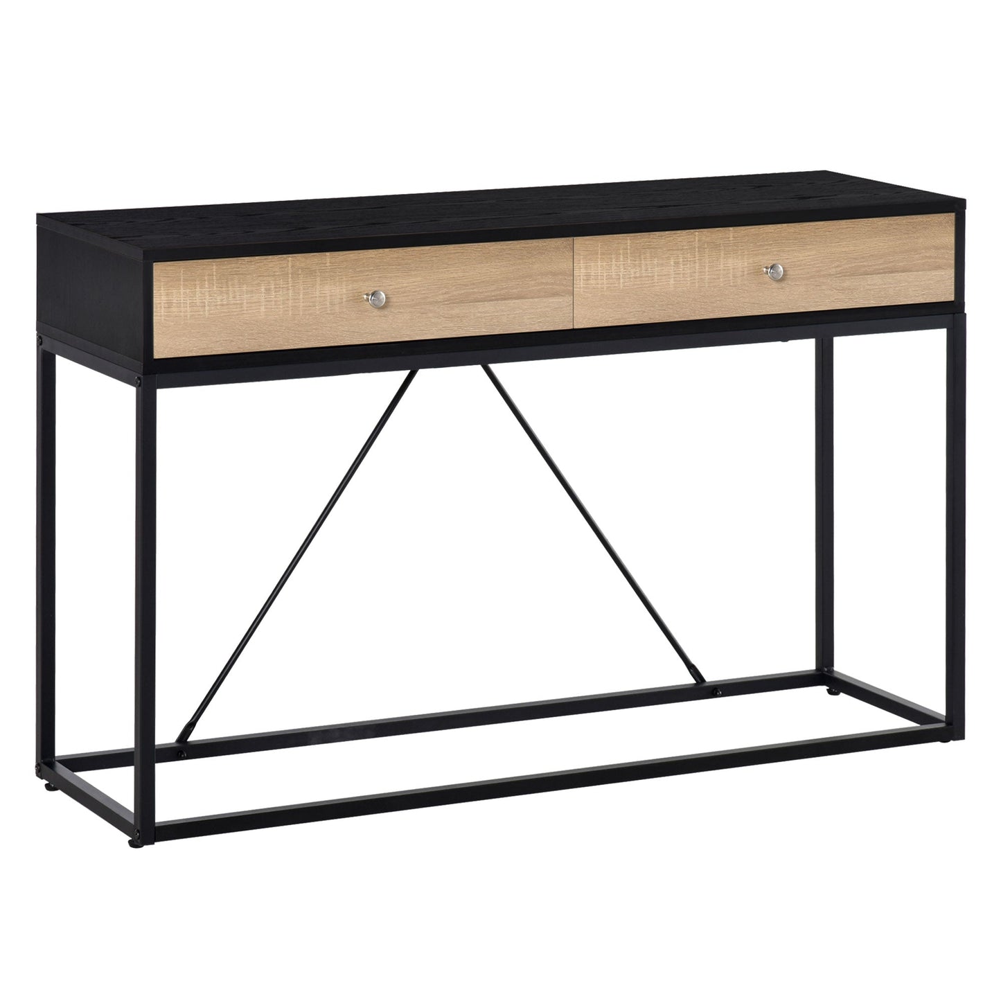 Console Table, Hallway Table with 2 Drawers, Steel Frame Sofa Table for Entrance and Living Room, Black Console Tables Multi Colour  at Gallery Canada