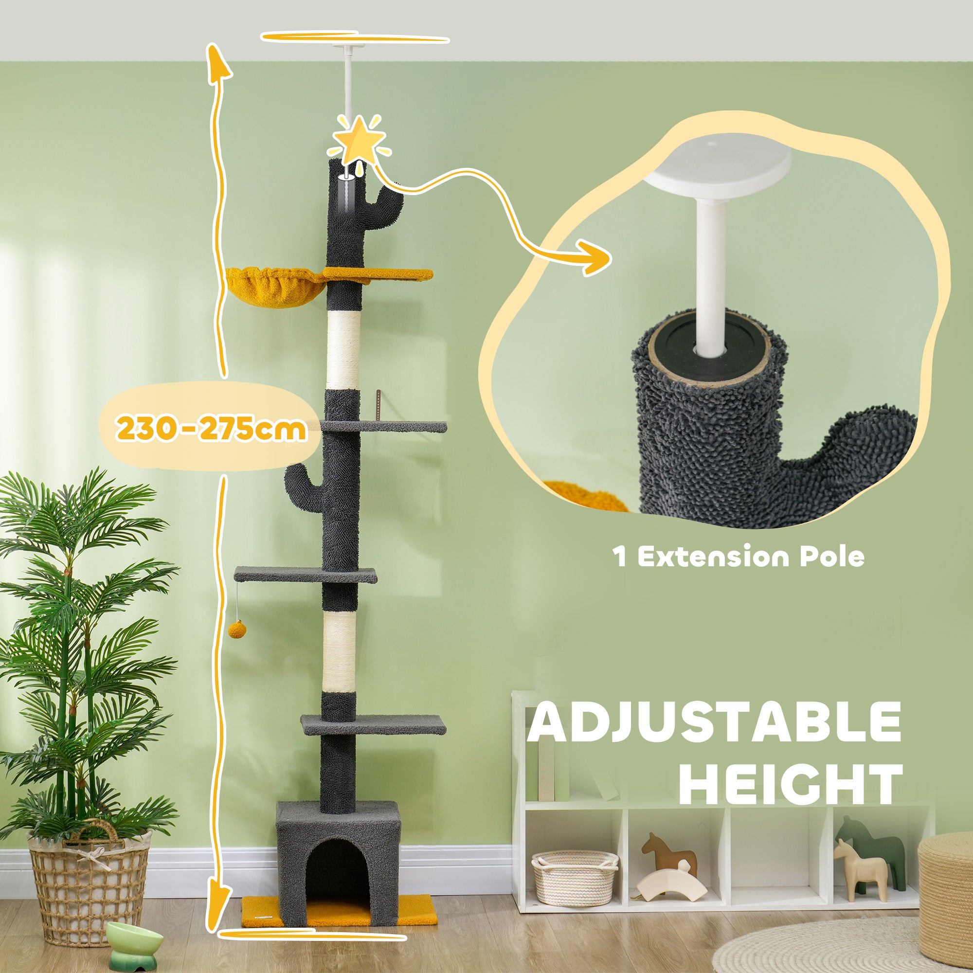 Floor to Ceiling Cat TreeTower with 90.5