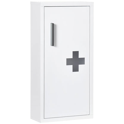 Wall Mount Medicine Cabinet Bathroom Cabinet with 2 Shelves, Steel Frame and Magnetic Door, White Mirror Medicine Cabinets White  at Gallery Canada