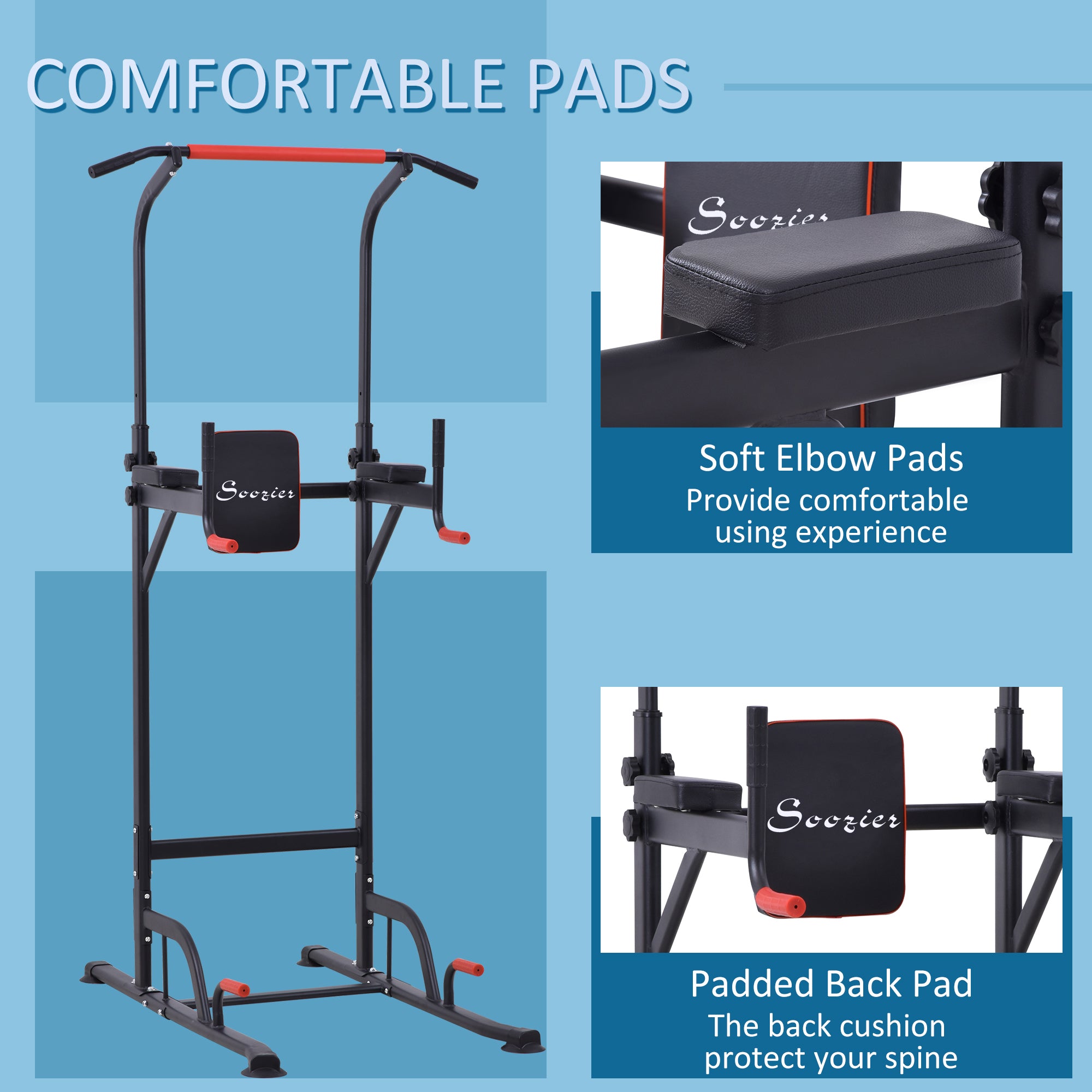 Adjustable Power Tower with Pull up and Dip Bar for Home Gym Workout Power Towers   at Gallery Canada